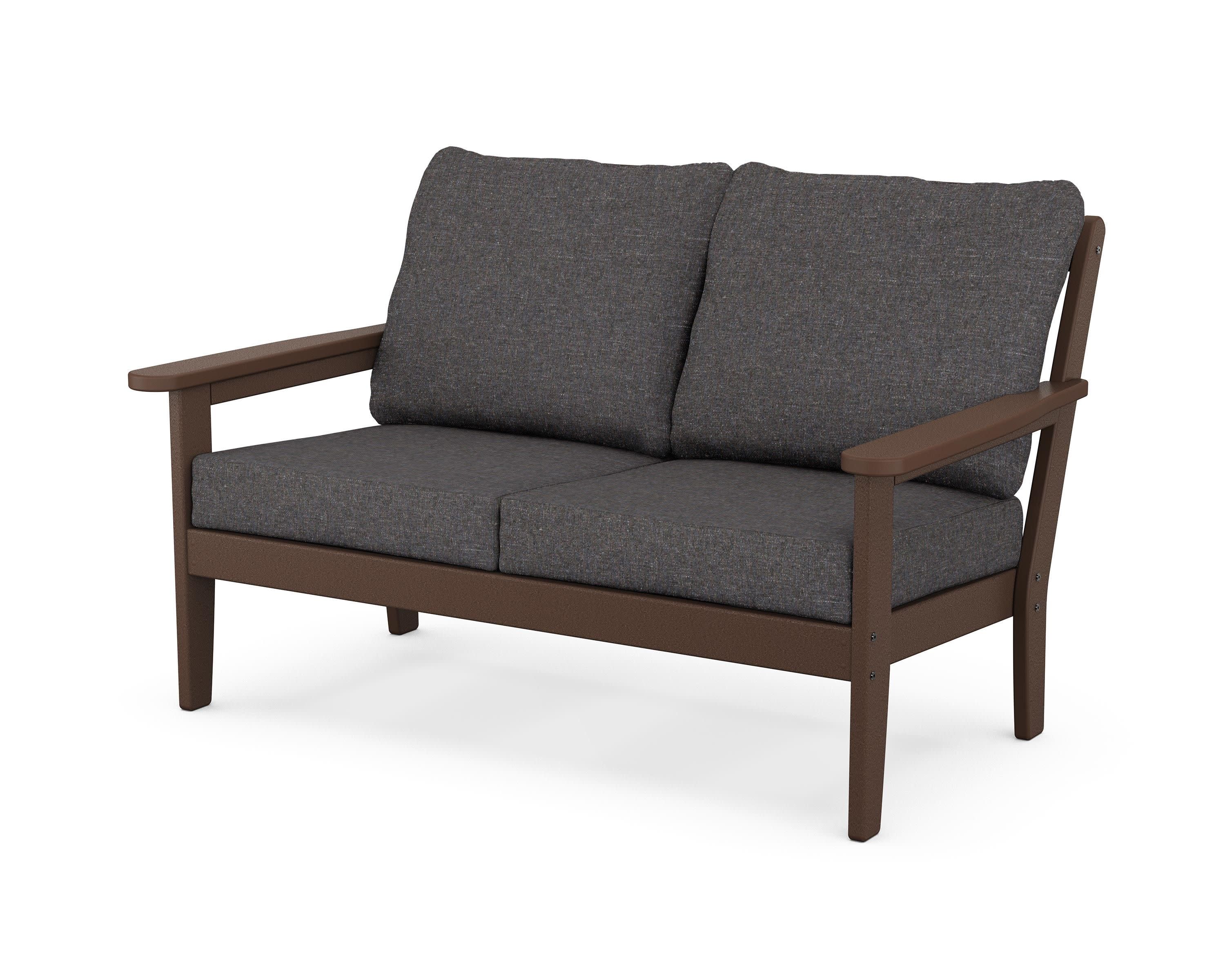 Cottage Deep Seating Loveseat in Mahogany / Ash Charcoal