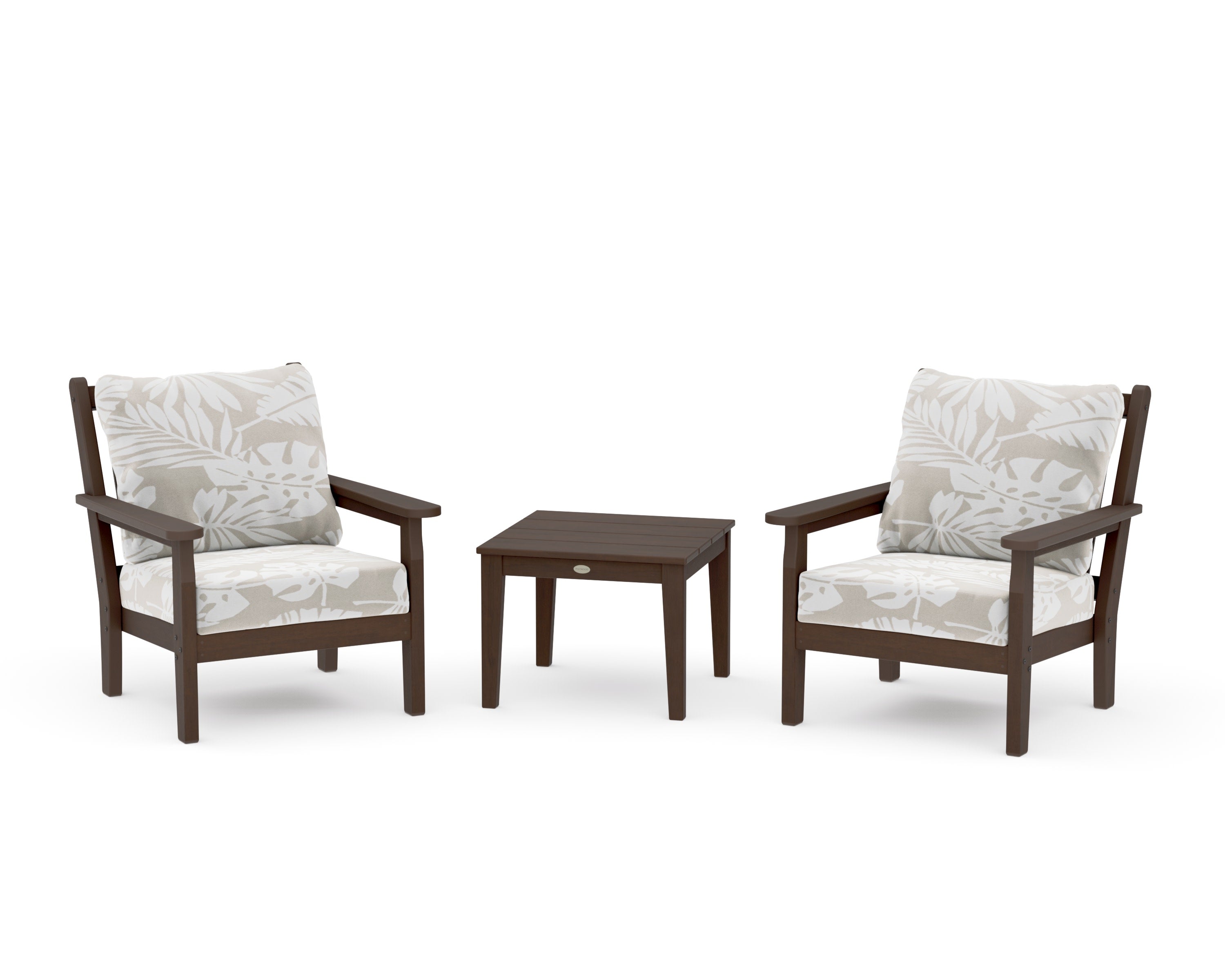 Chippendale 3-Piece Deep Seating Set in Kona / Leaf Dune Burlap