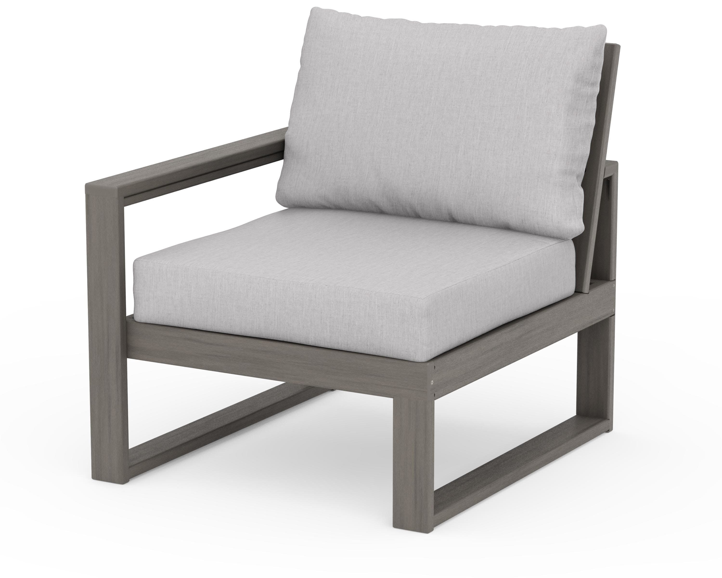 EDGE Modular Left Arm Chair in Driftwood / Granite