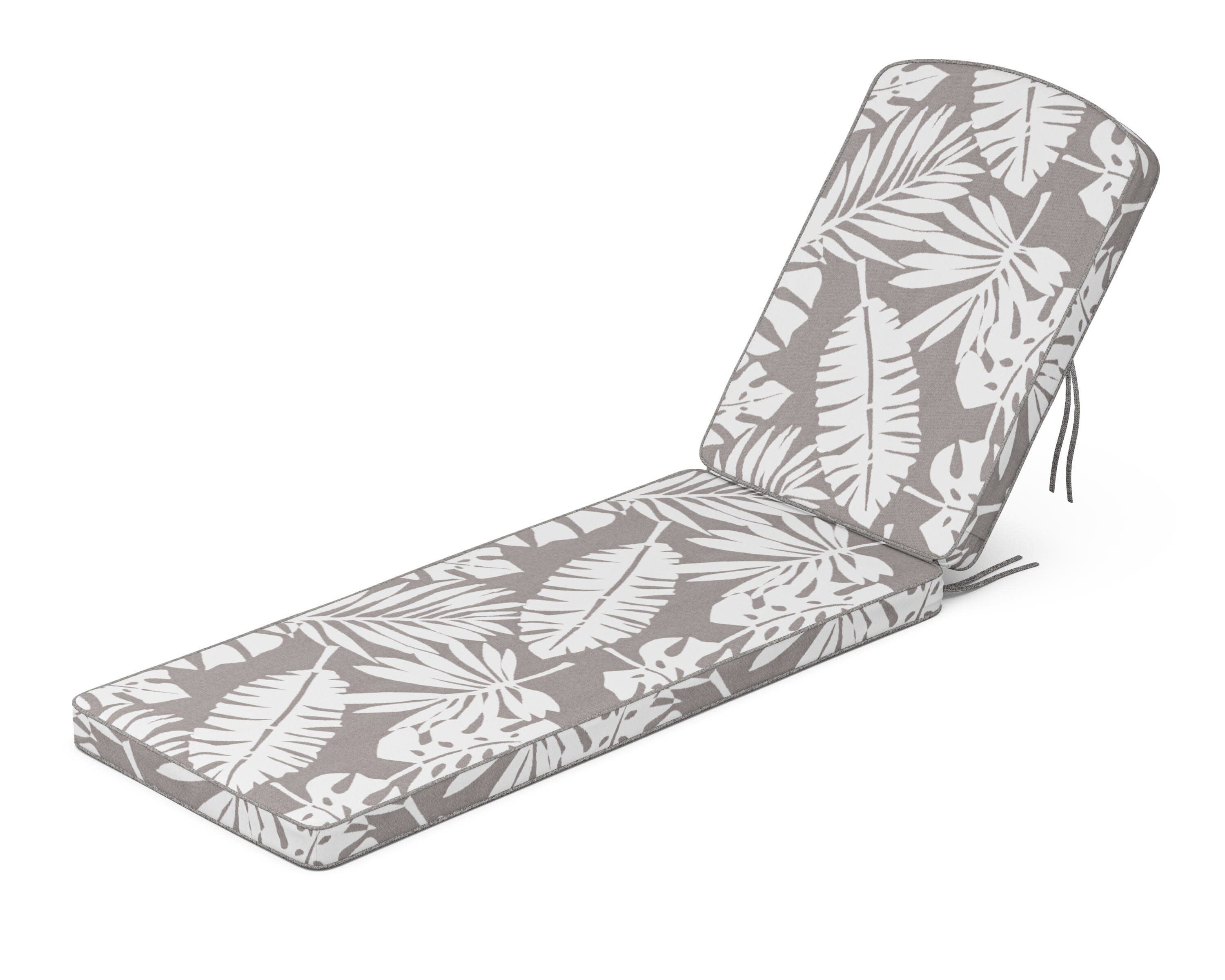 Chinoiserie Chaise Cushion in Leaf Grey Mist