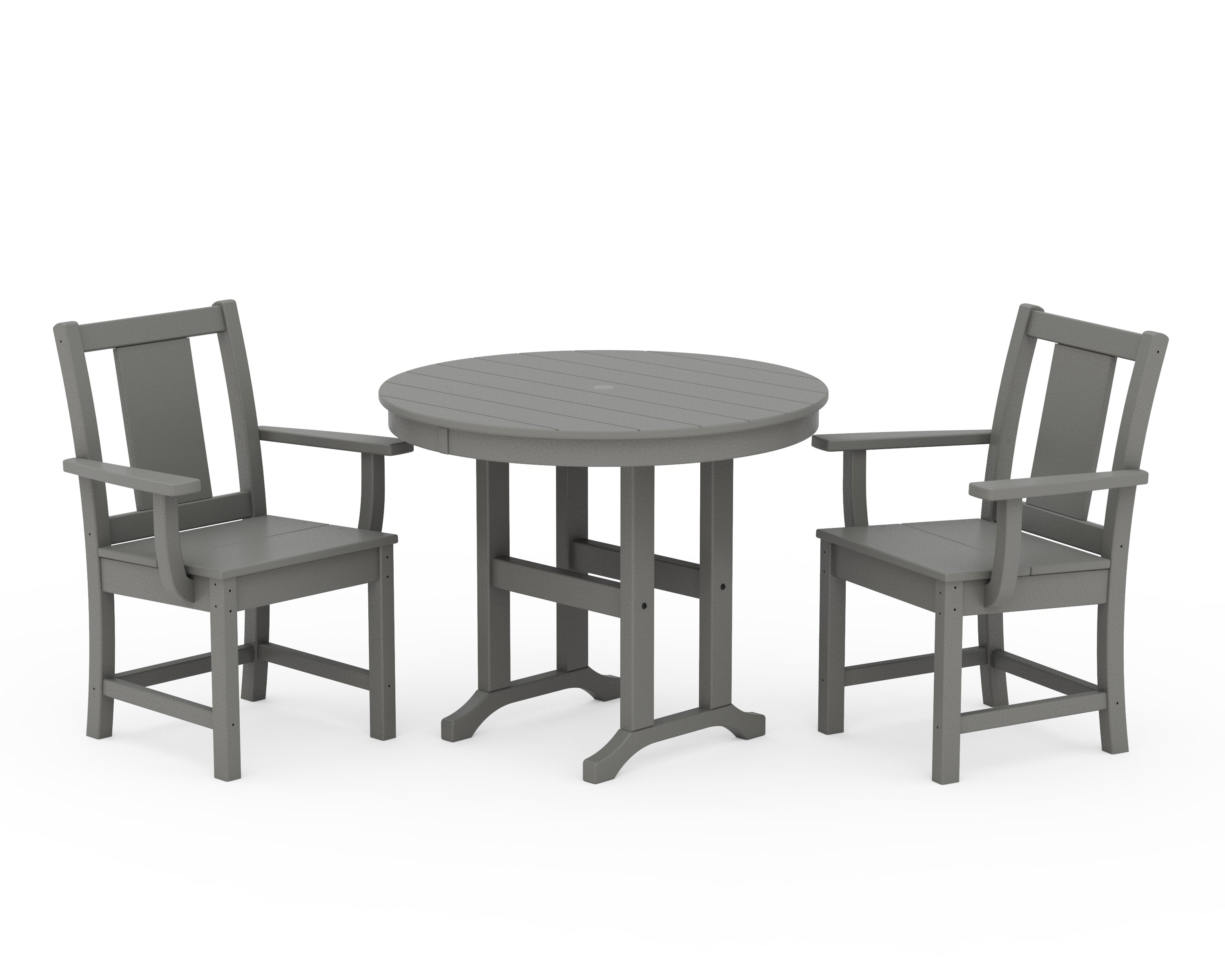 Prairie 3-Piece Farmhouse Dining Set in Slate Grey