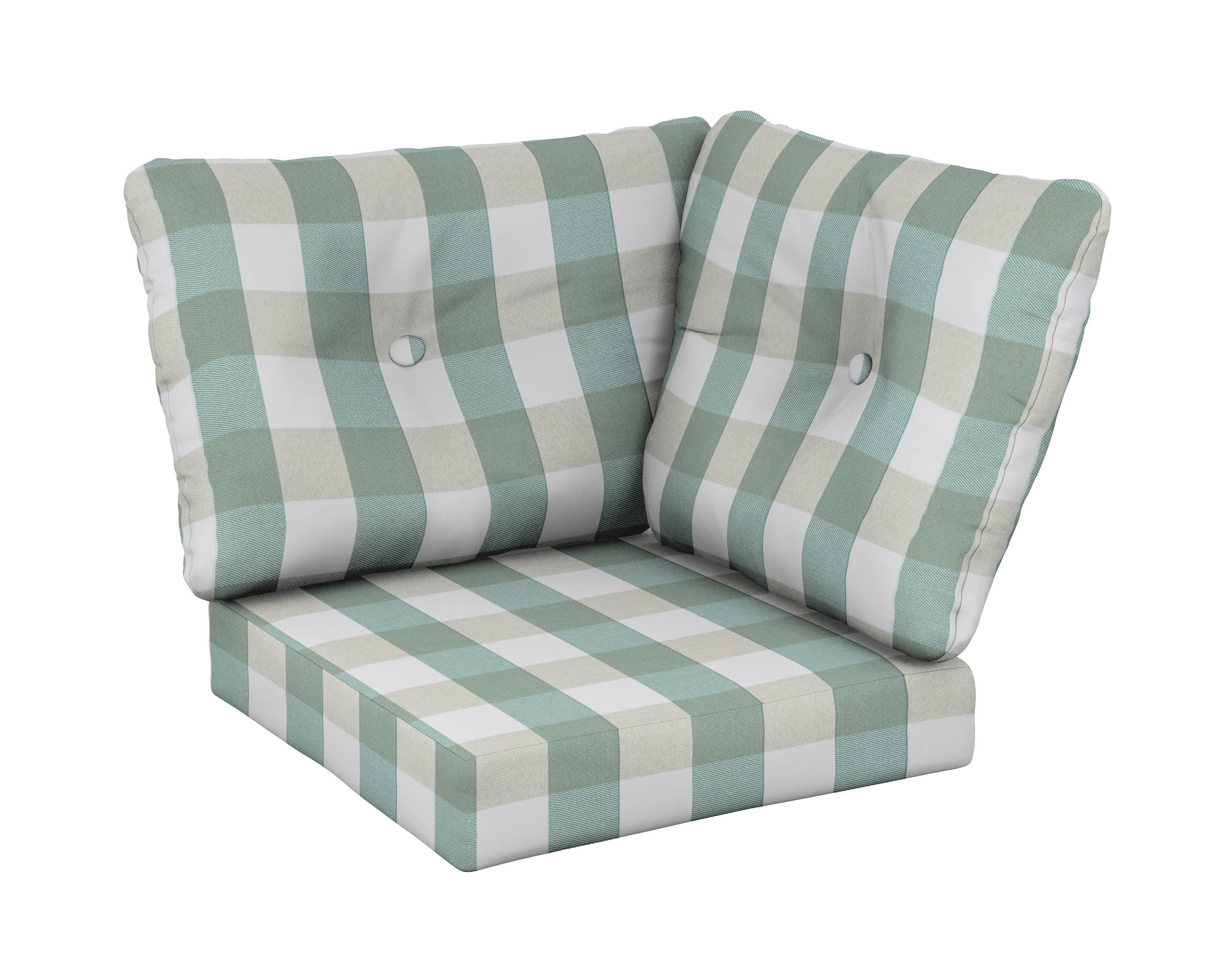 Modular Corner Cushion in Buffalo Plaid Glacier Spa