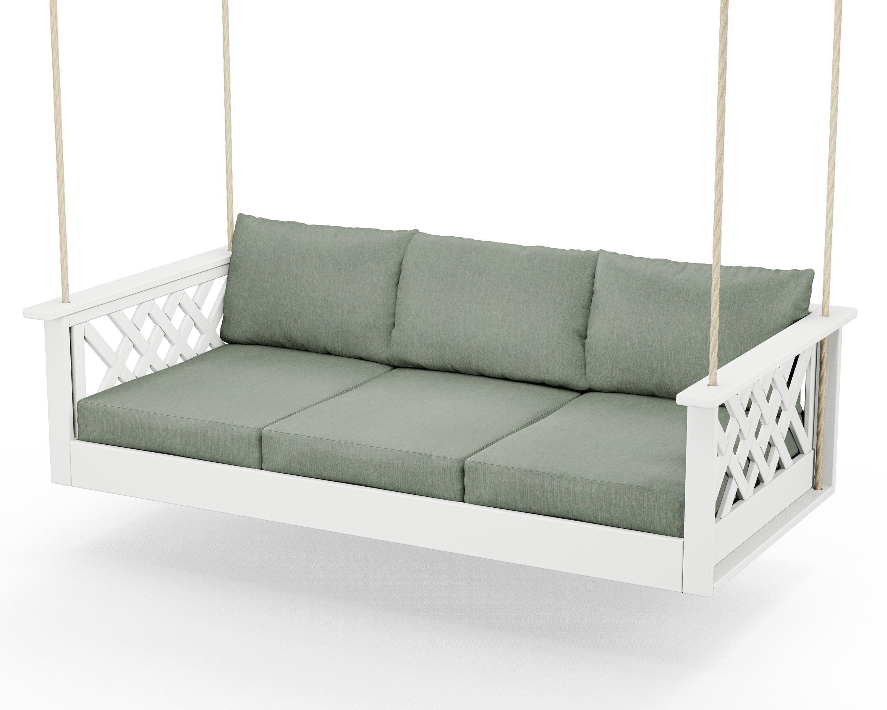 Wovendale Daybed Swing in White / Cast Sage