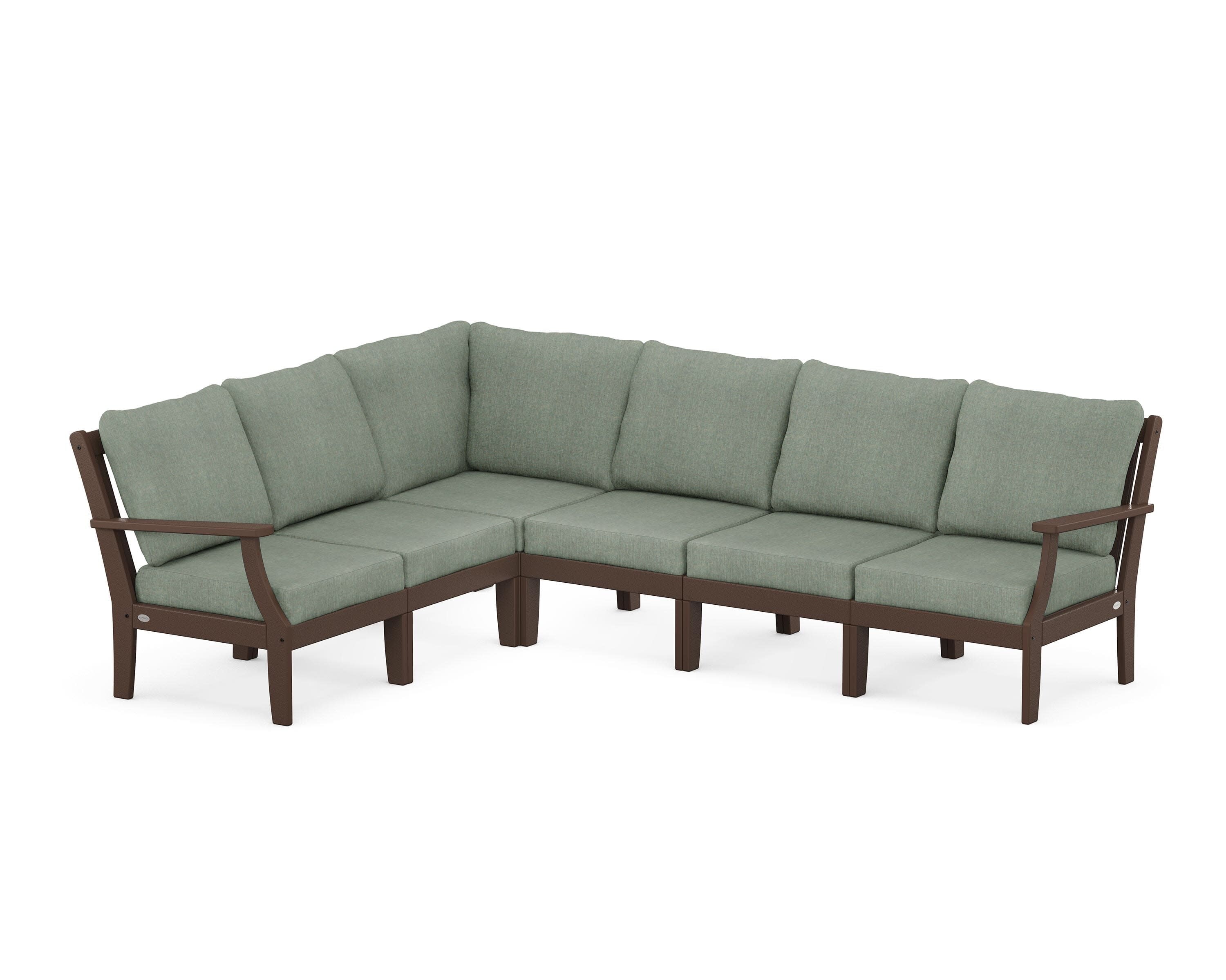 Braxton Modular 6-Piece Deep Seating Set in Mahogany / Cast Sage