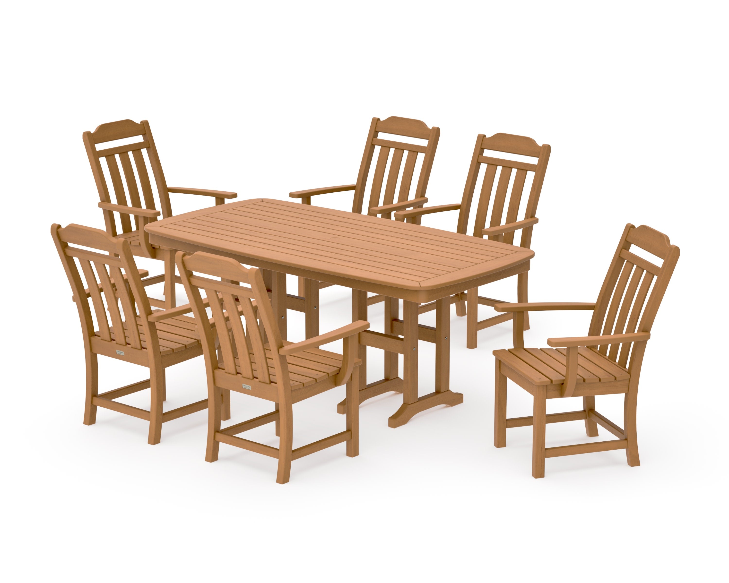 Cottage Arm Chair 7-Piece Dining Set in Natural