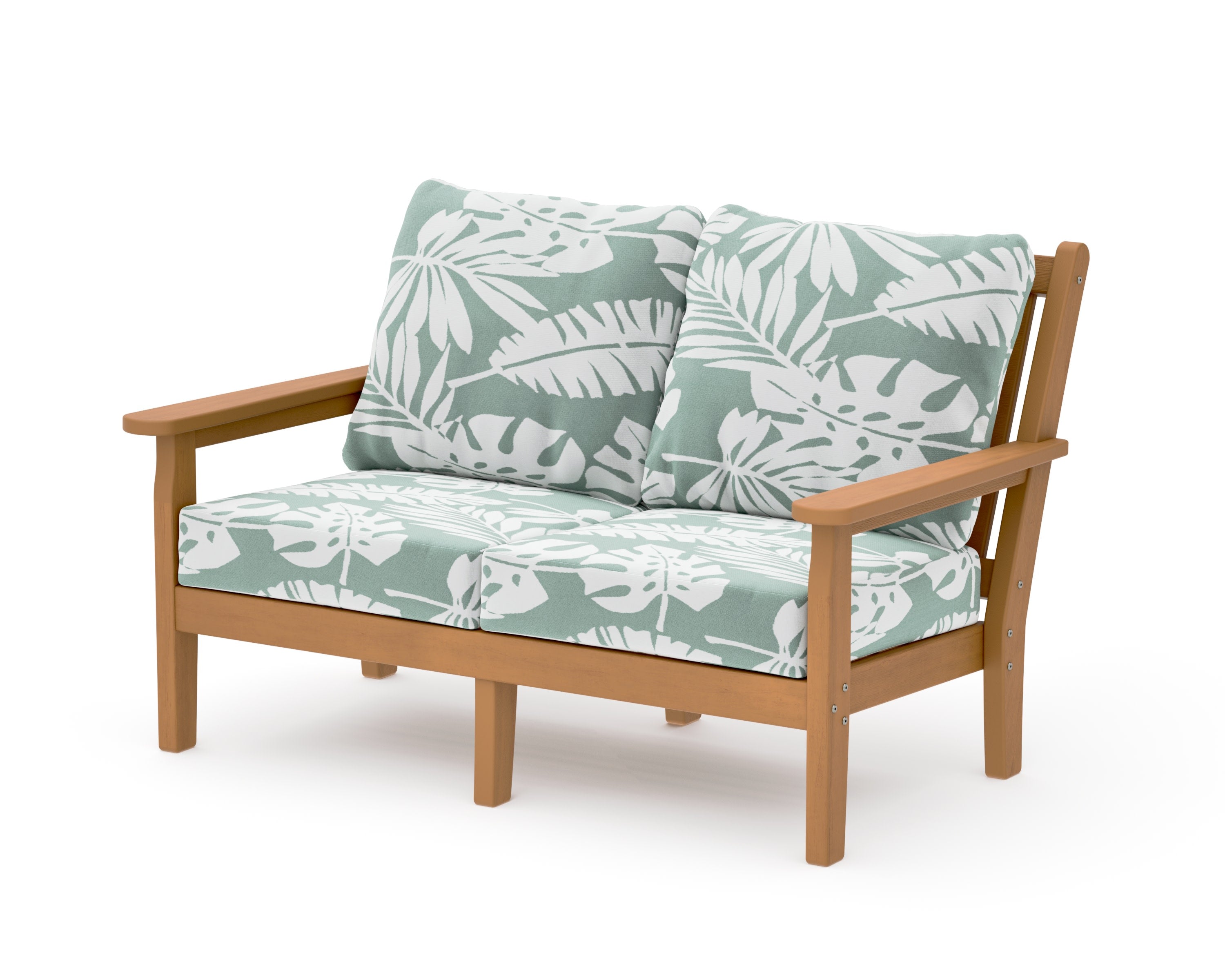 Chippendale Deep Seating Loveseat in Natural / Leaf Glacier Spa
