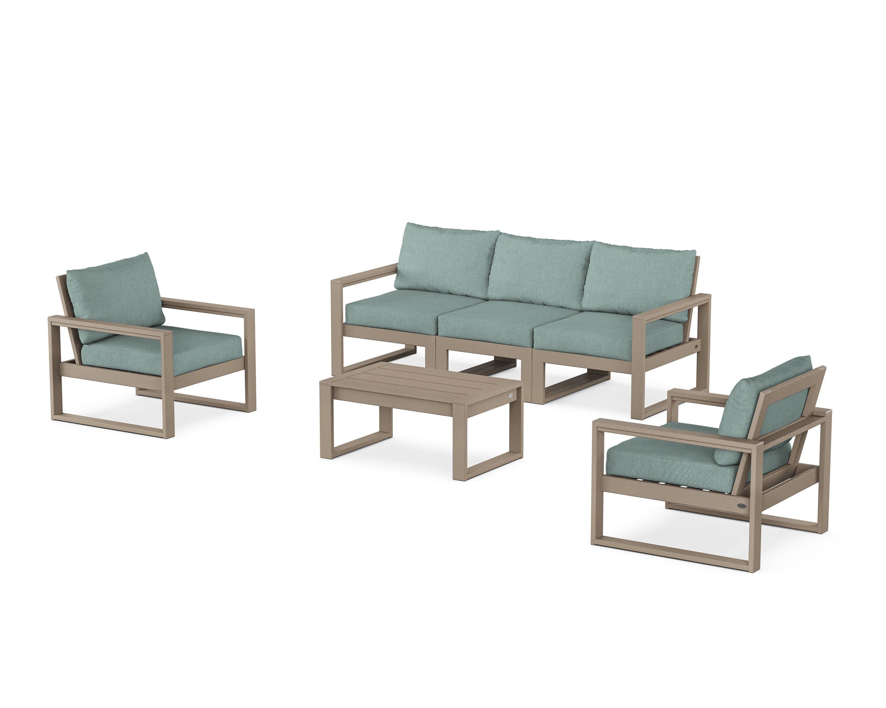 EDGE Sectional 4-Piece Deep Seating Set with Sofa in Vintage Sahara / Glacier Spa