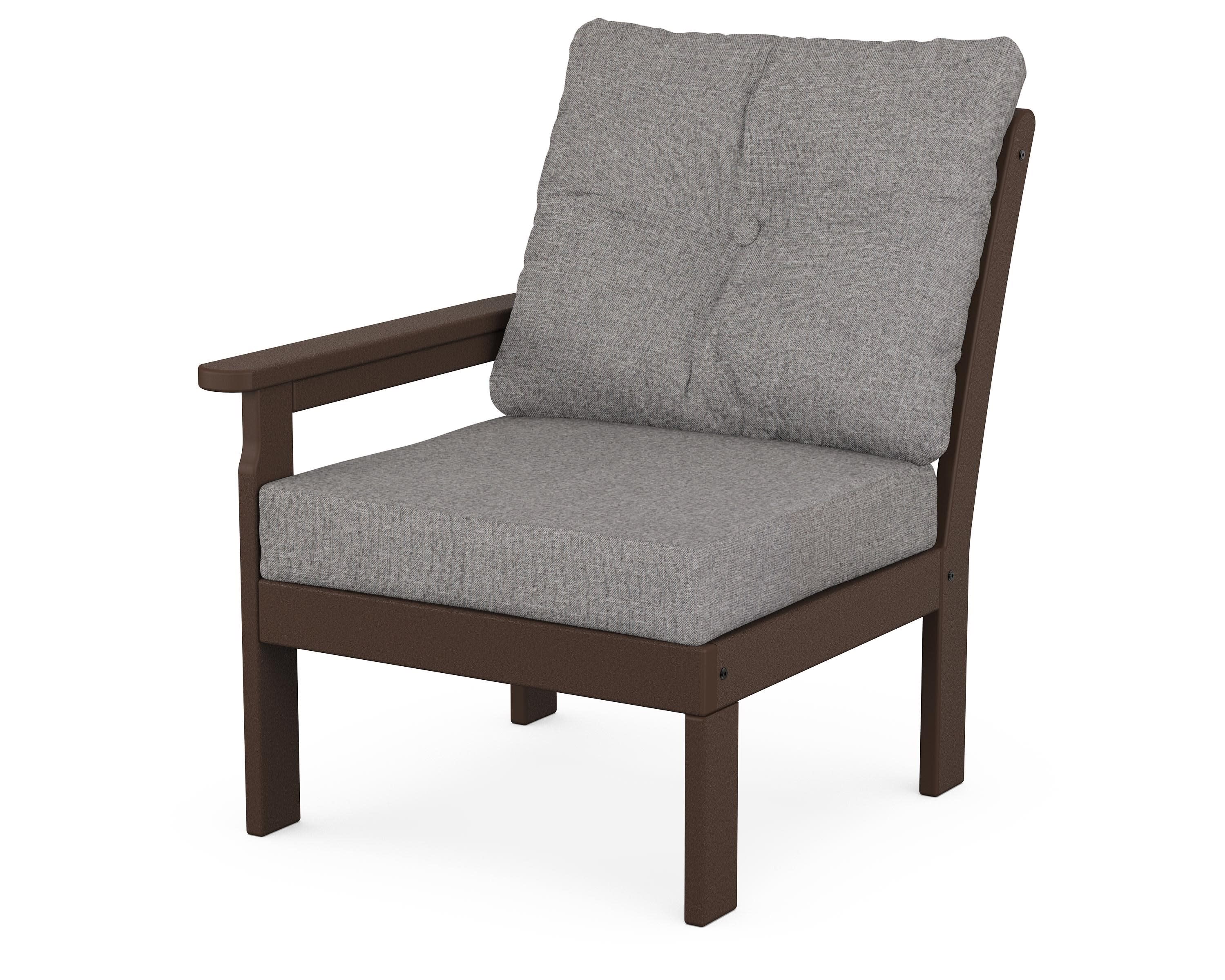 Vineyard Modular Left Arm Chair in Mahogany / Grey Mist