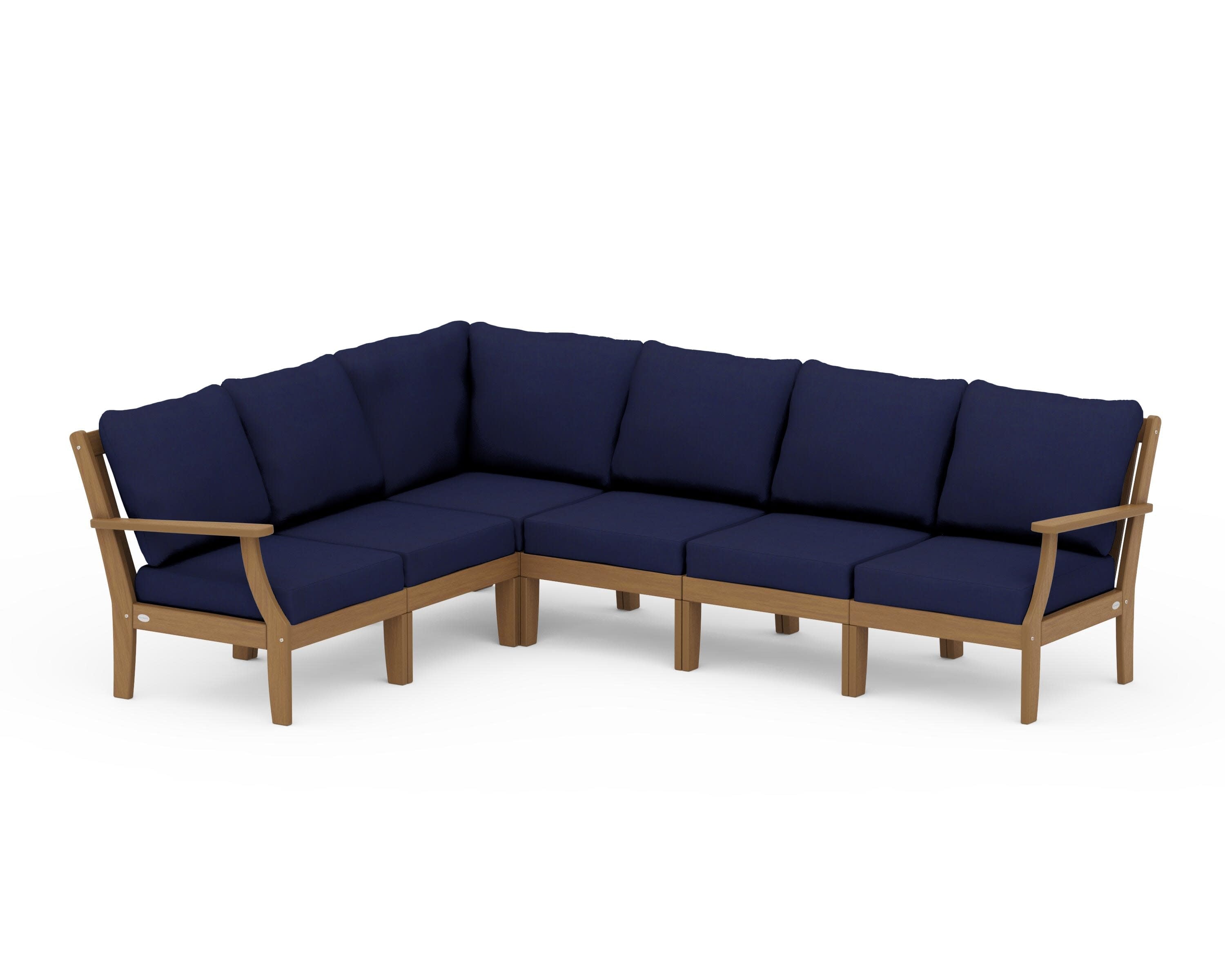 Braxton Modular 6-Piece Deep Seating Set in Natural / Navy