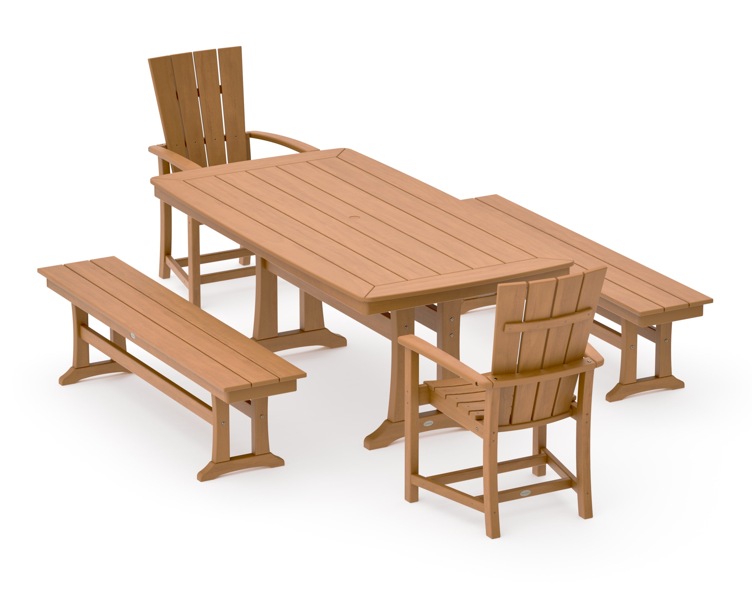 Quattro 5-Piece Dining Set with Trestle Legs in Natural