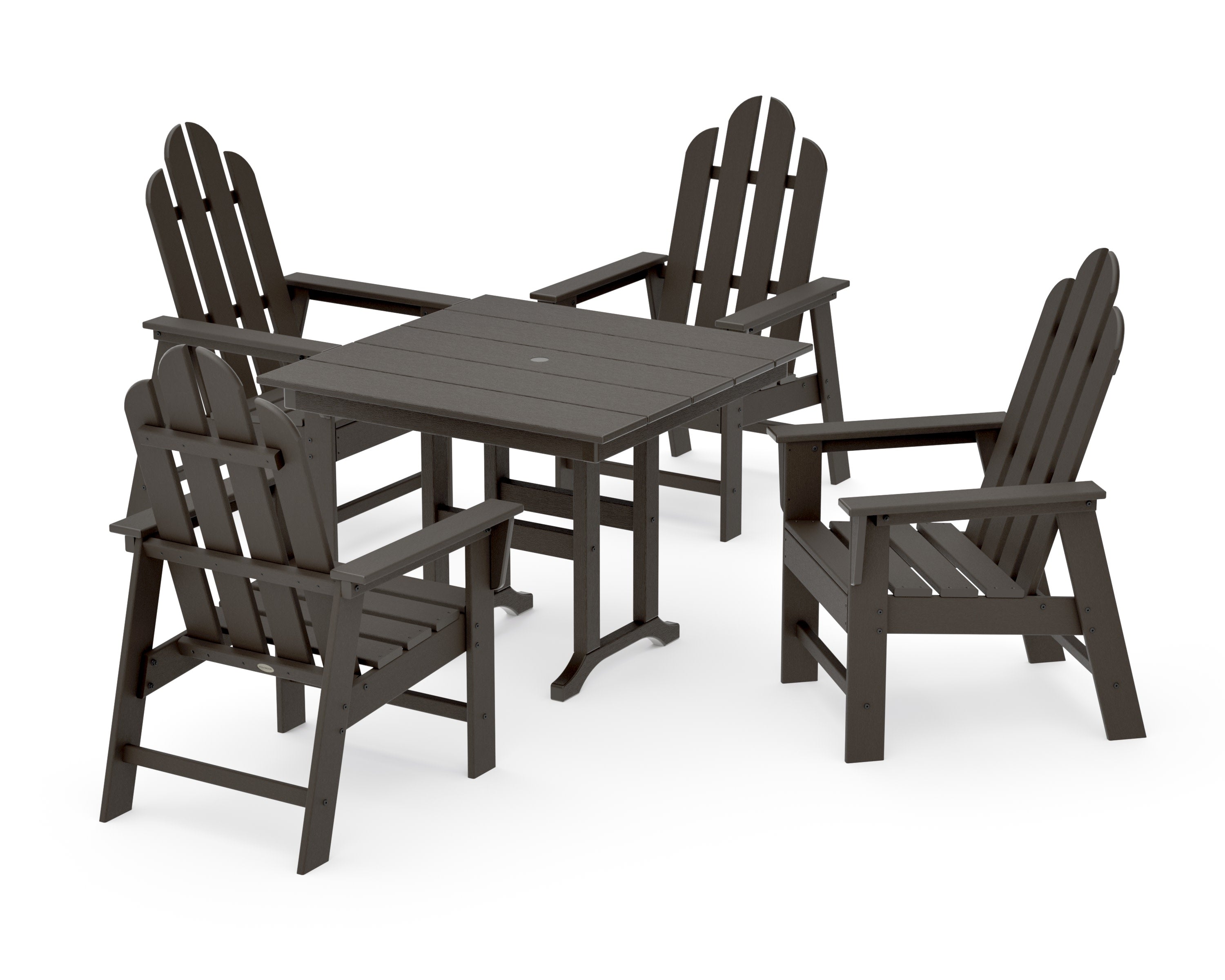 Long Island 5-Piece Farmhouse Dining Set in Vintage Coffee