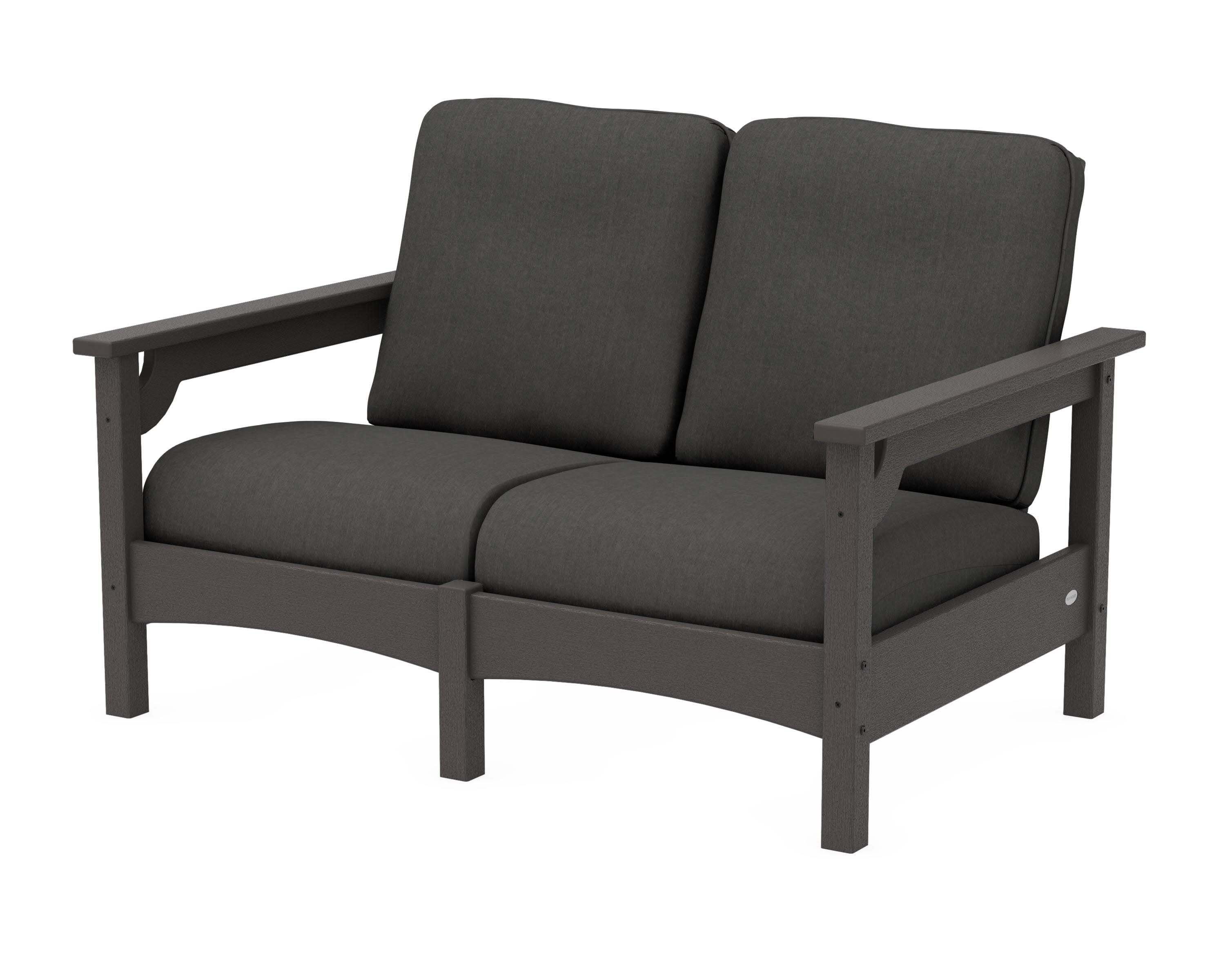 Club Loveseat in Vintage Coffee / Spectrum Carbon