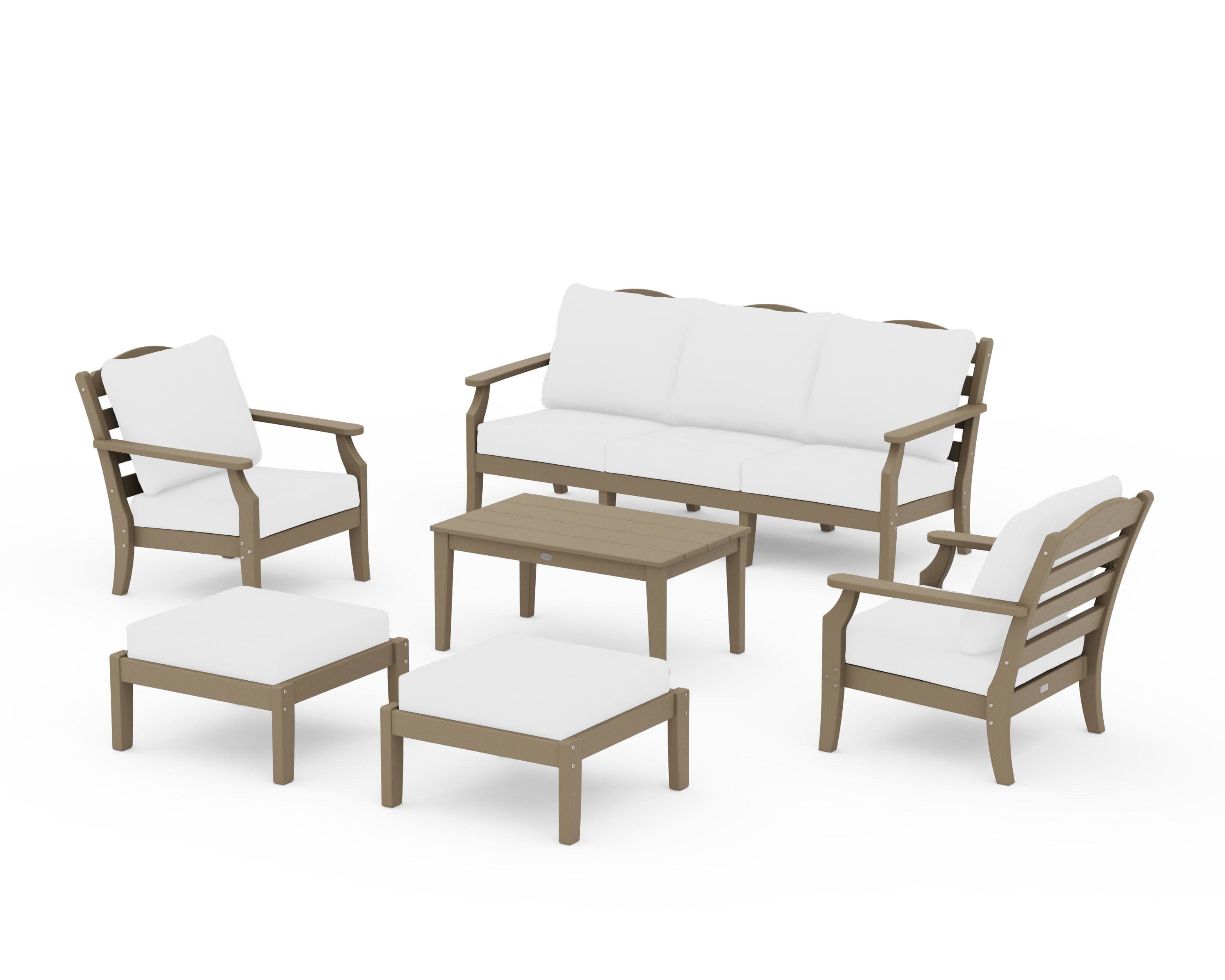 Savannah 6-Piece Lounge Sofa Set in Vintage Sahara / Natural