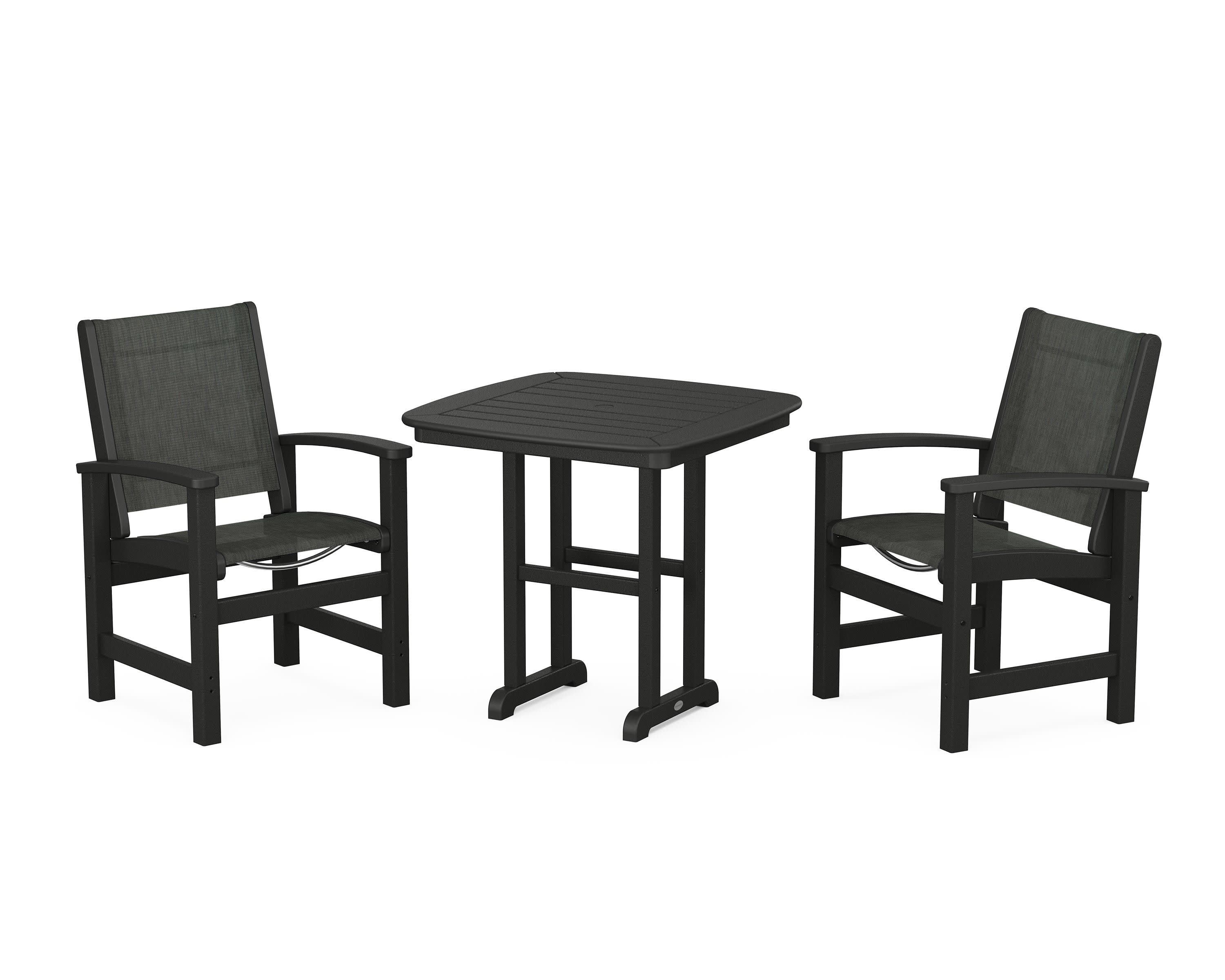 Coastal 3-Piece Dining Set in Black / Ember Sling