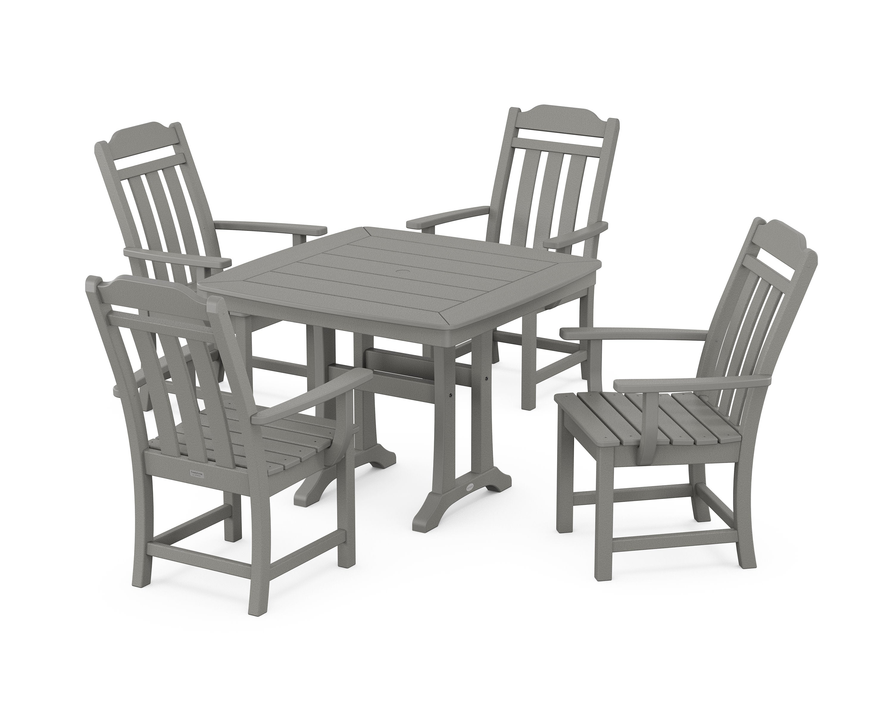 Cottage 5-Piece Dining Set with Trestle Legs in Slate Grey