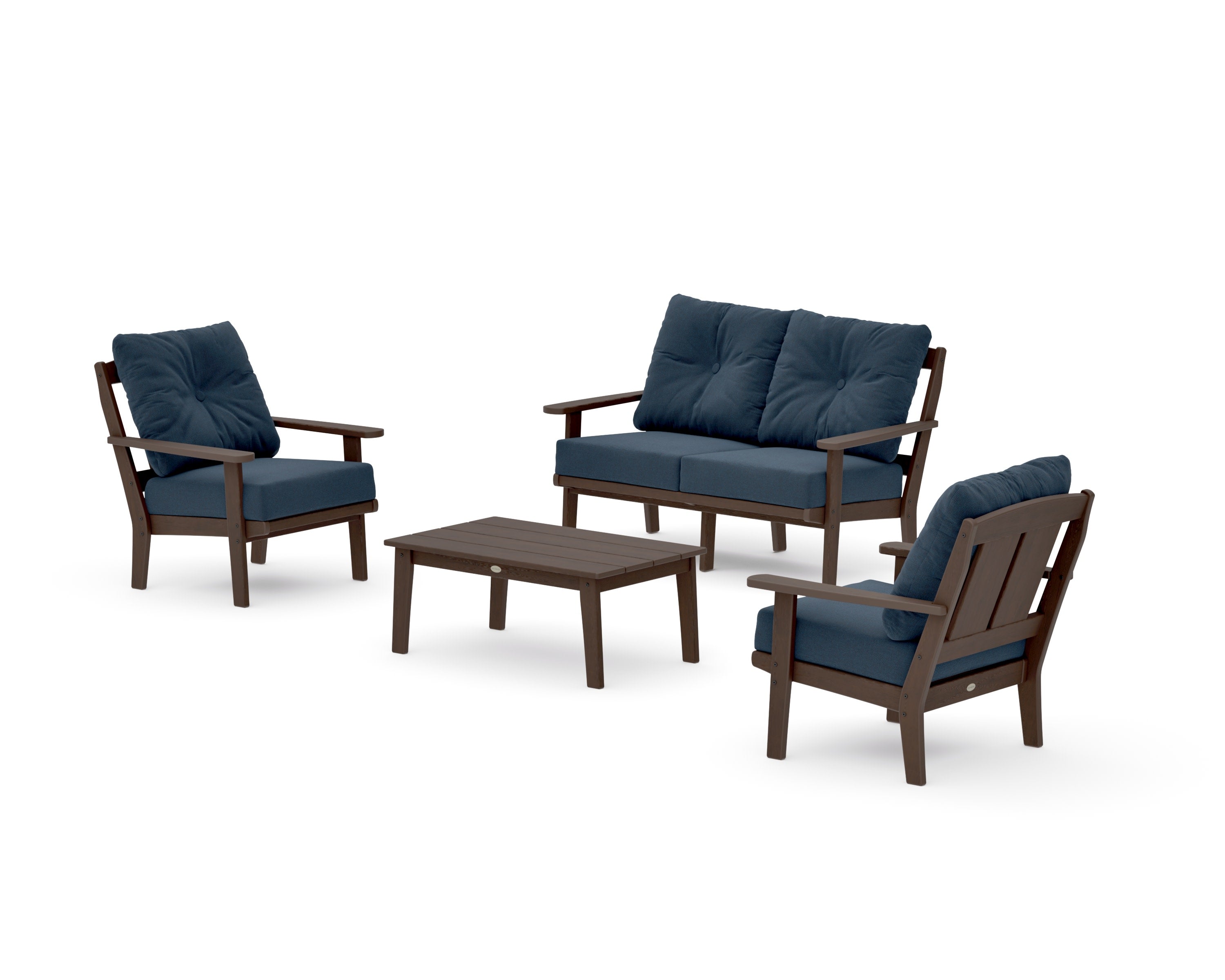 Mission 4-Piece Deep Seating Set with Loveseat in Kona / Marine Indigo