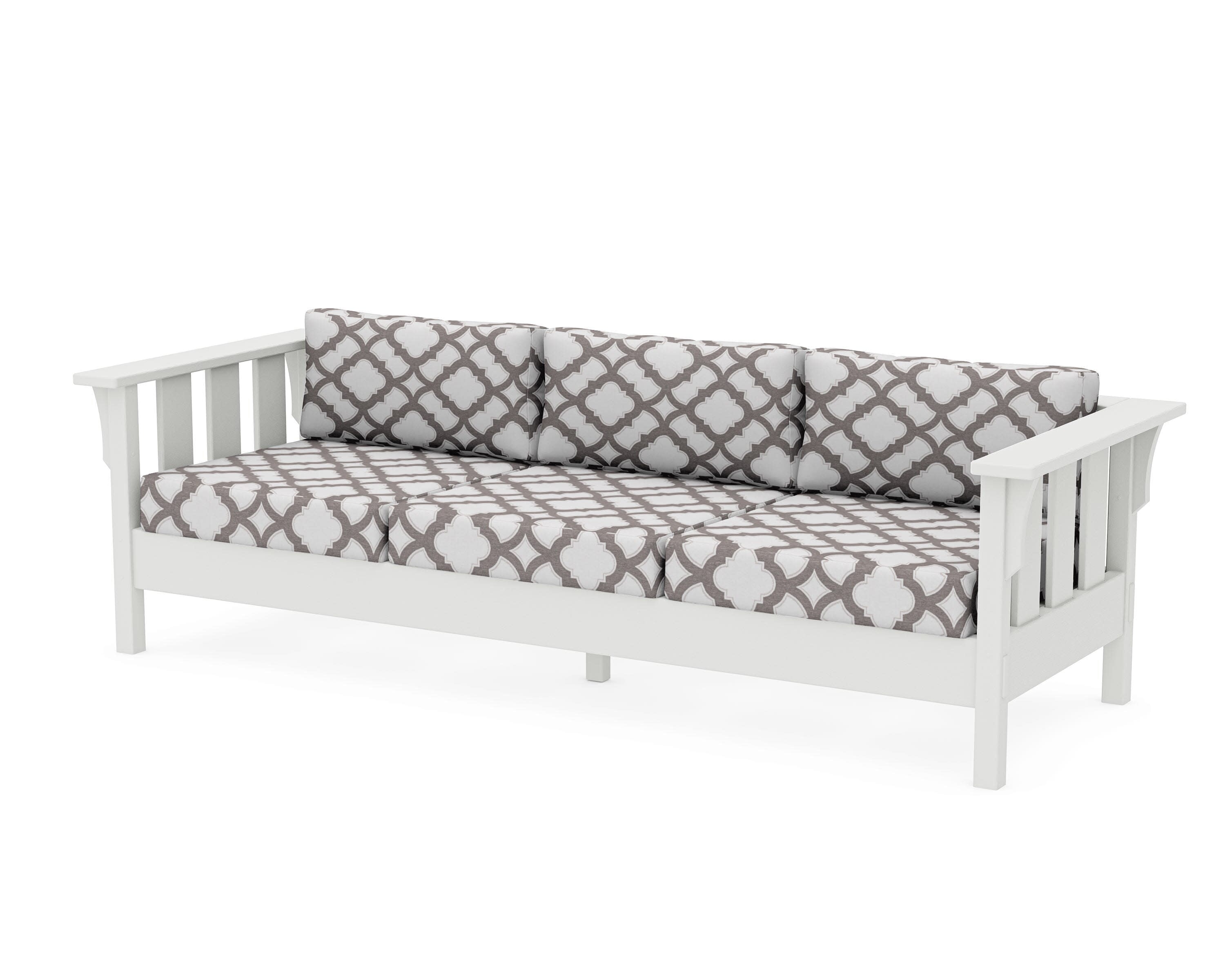 Acadia Deep Seating Sofa in Vintage White / Trellis Grey Mist