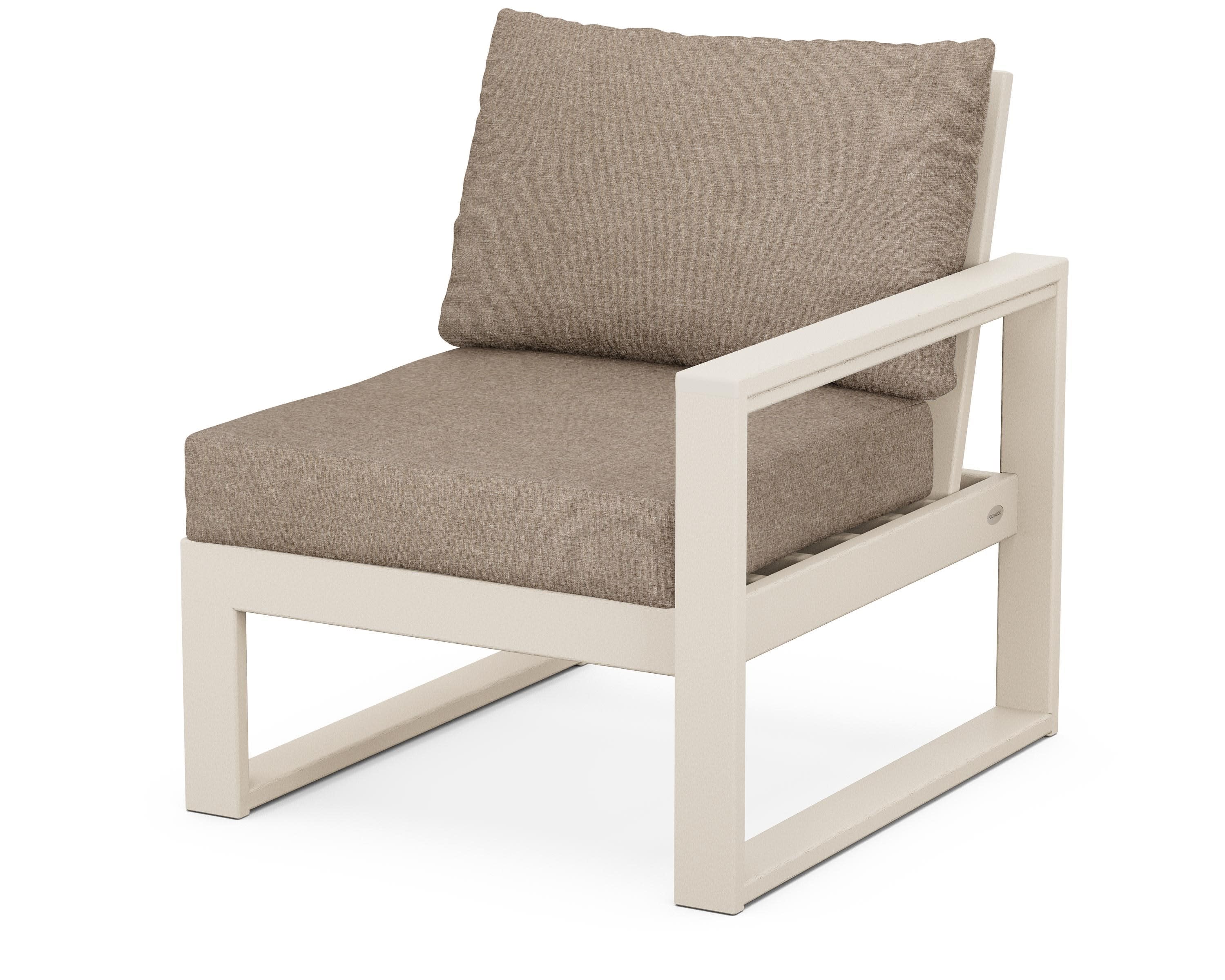 EDGE Modular Right Arm Chair in Sand / Spiced Burlap