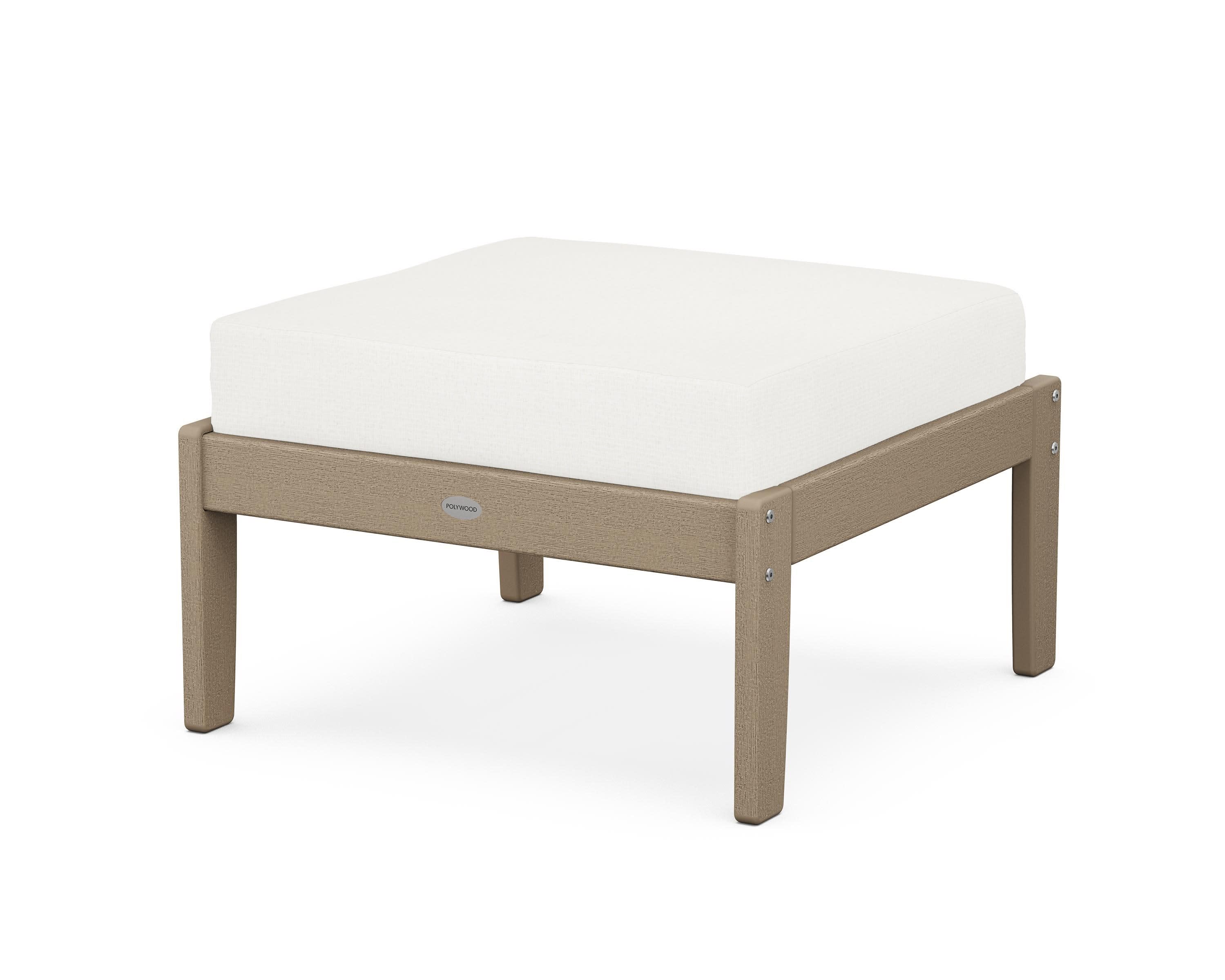 Braxton Deep Seating Ottoman in Vintage Sahara / Natural Linen