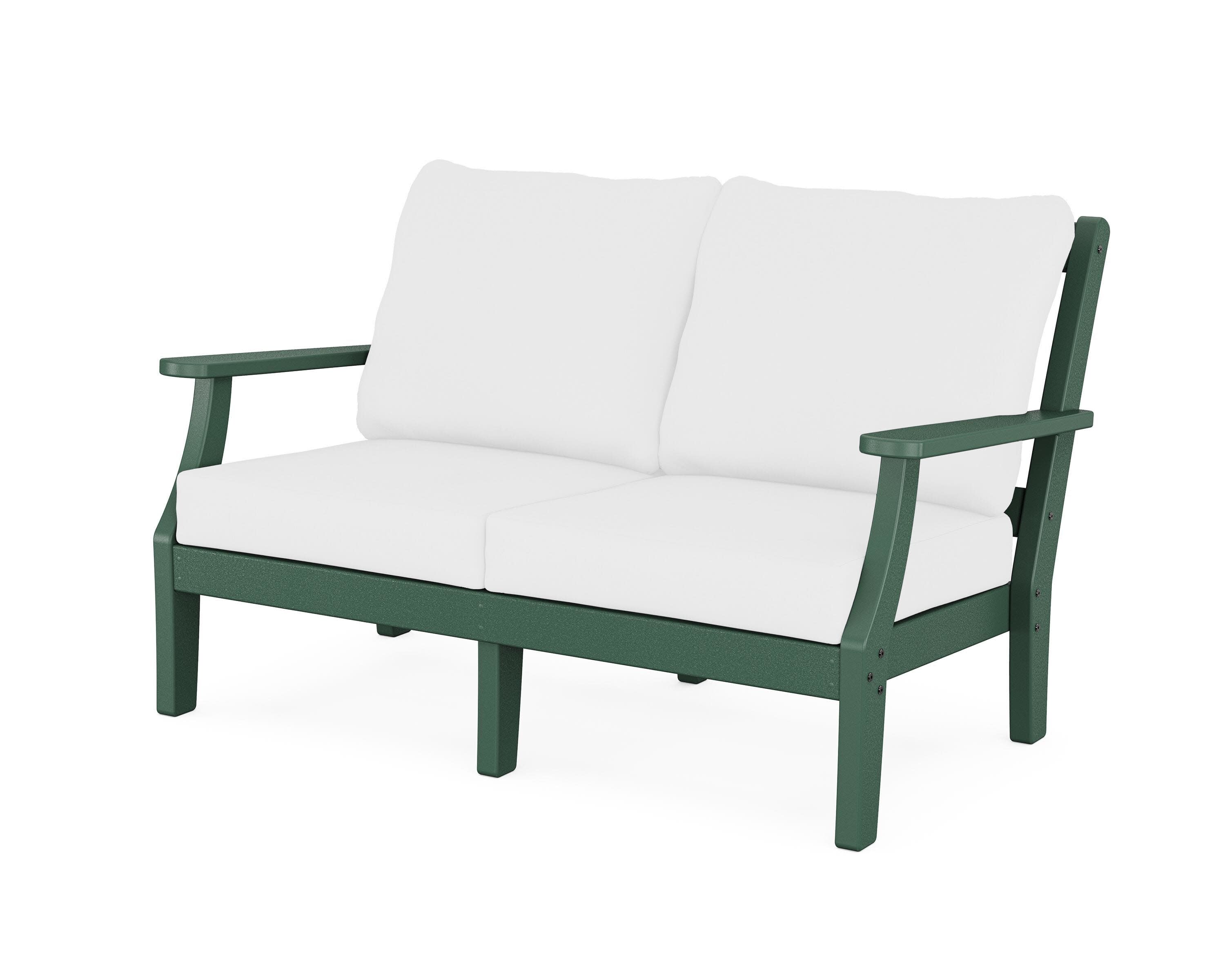Chinoiserie Deep Seating Loveseat in Green / Natural