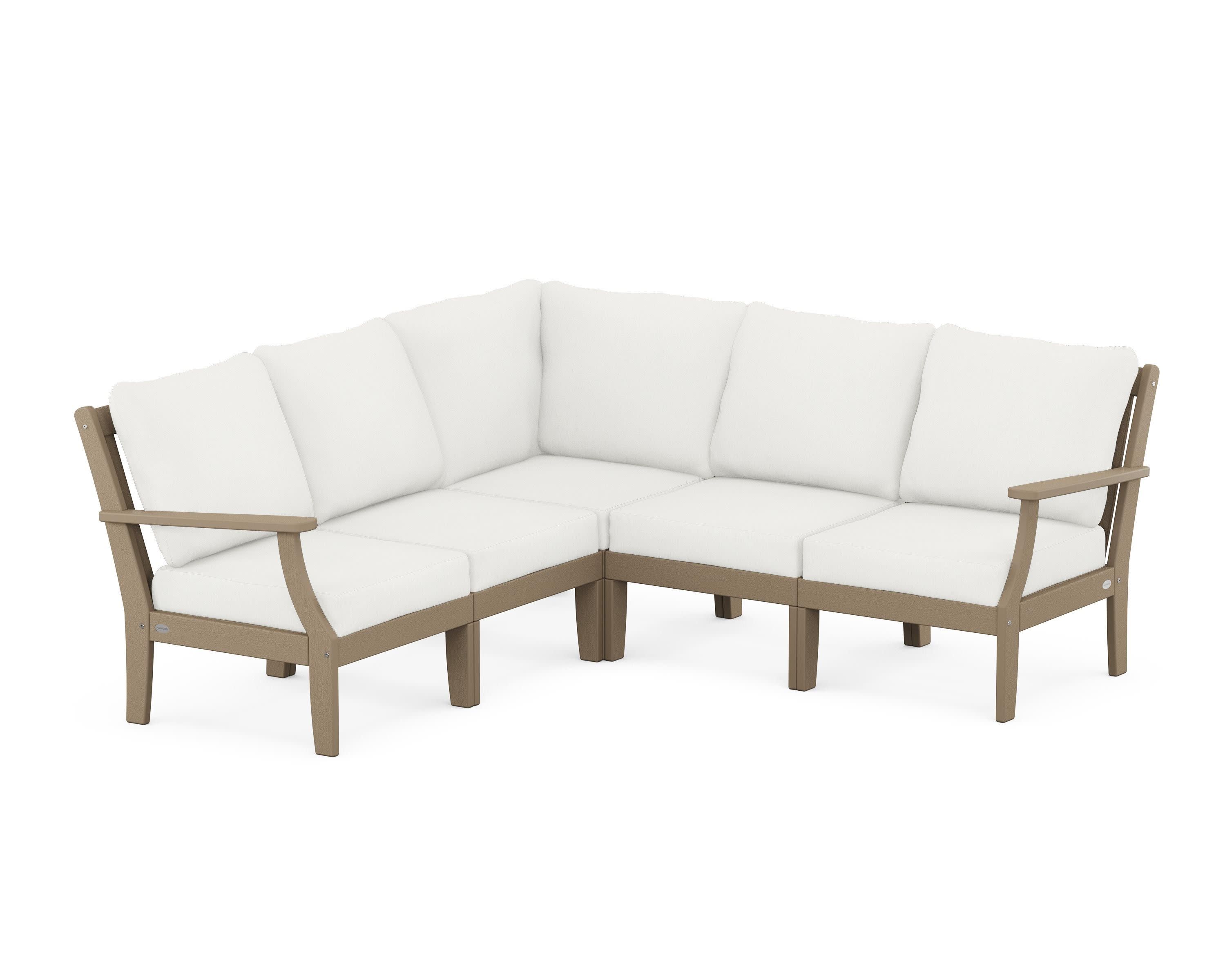 Braxton Modular 5-Piece Deep Seating Set in Vintage Sahara / Natural Linen