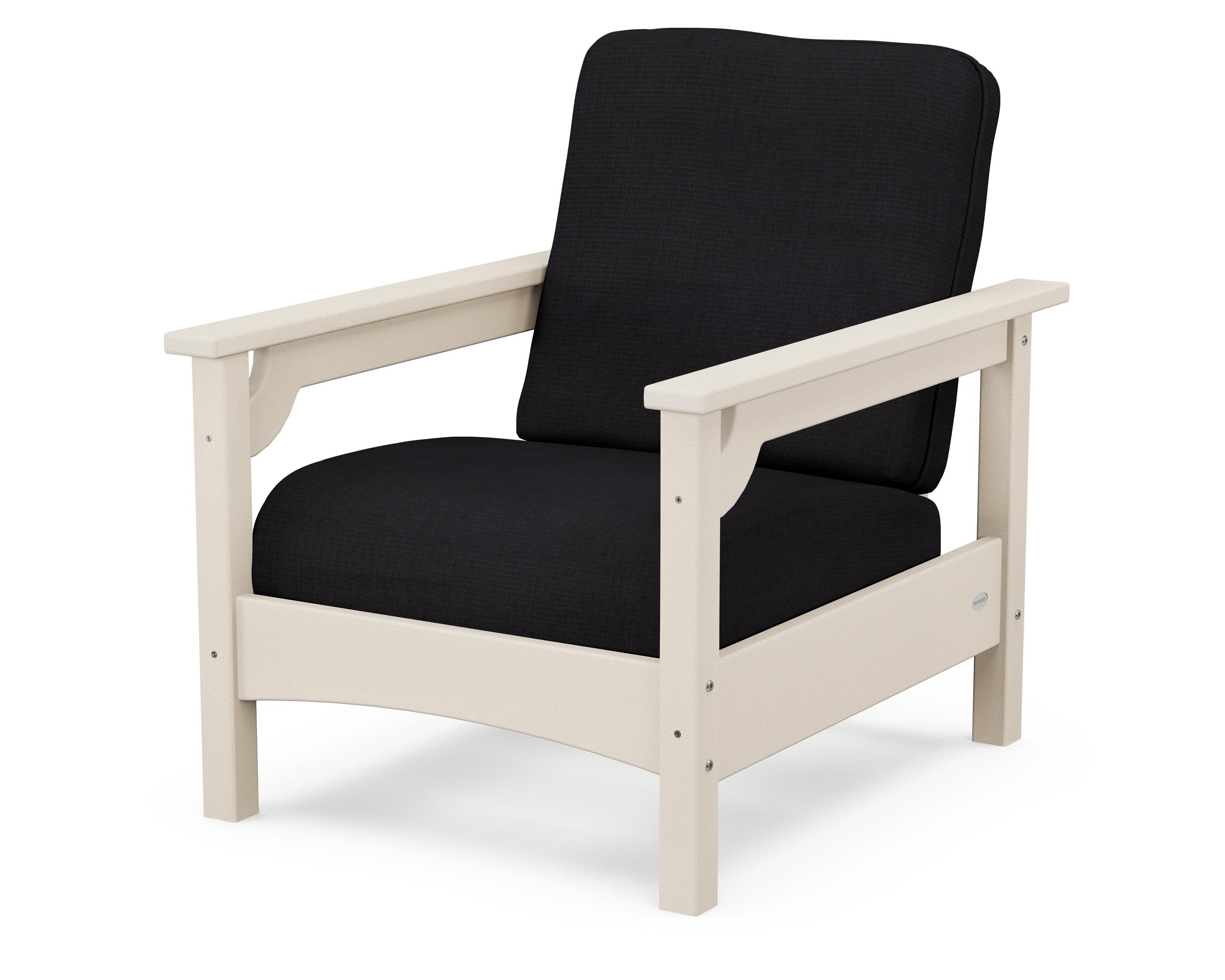 Club Chair in Sand / Midnight Linen