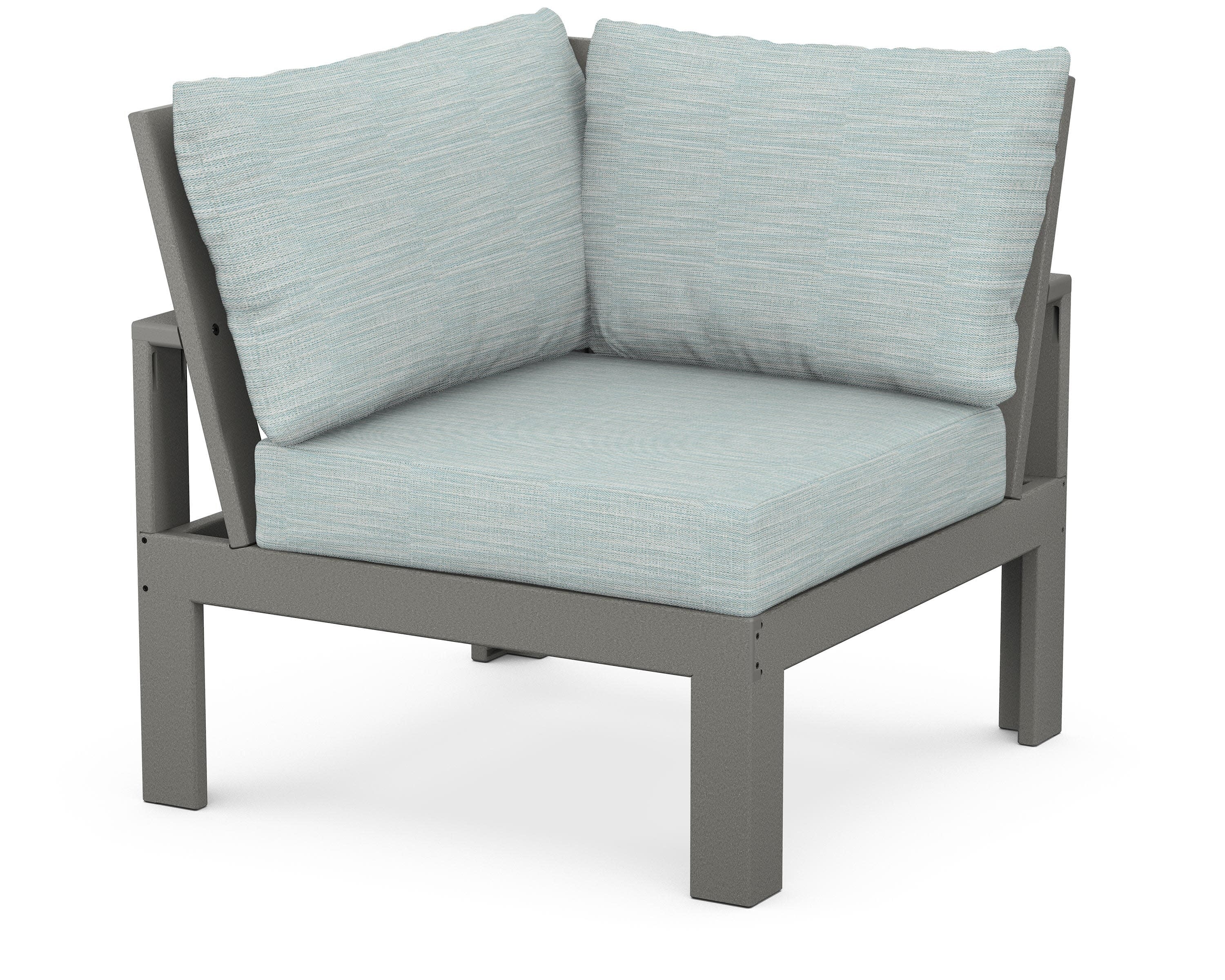 Modular Corner Chair in Slate Grey / Soothe Mist