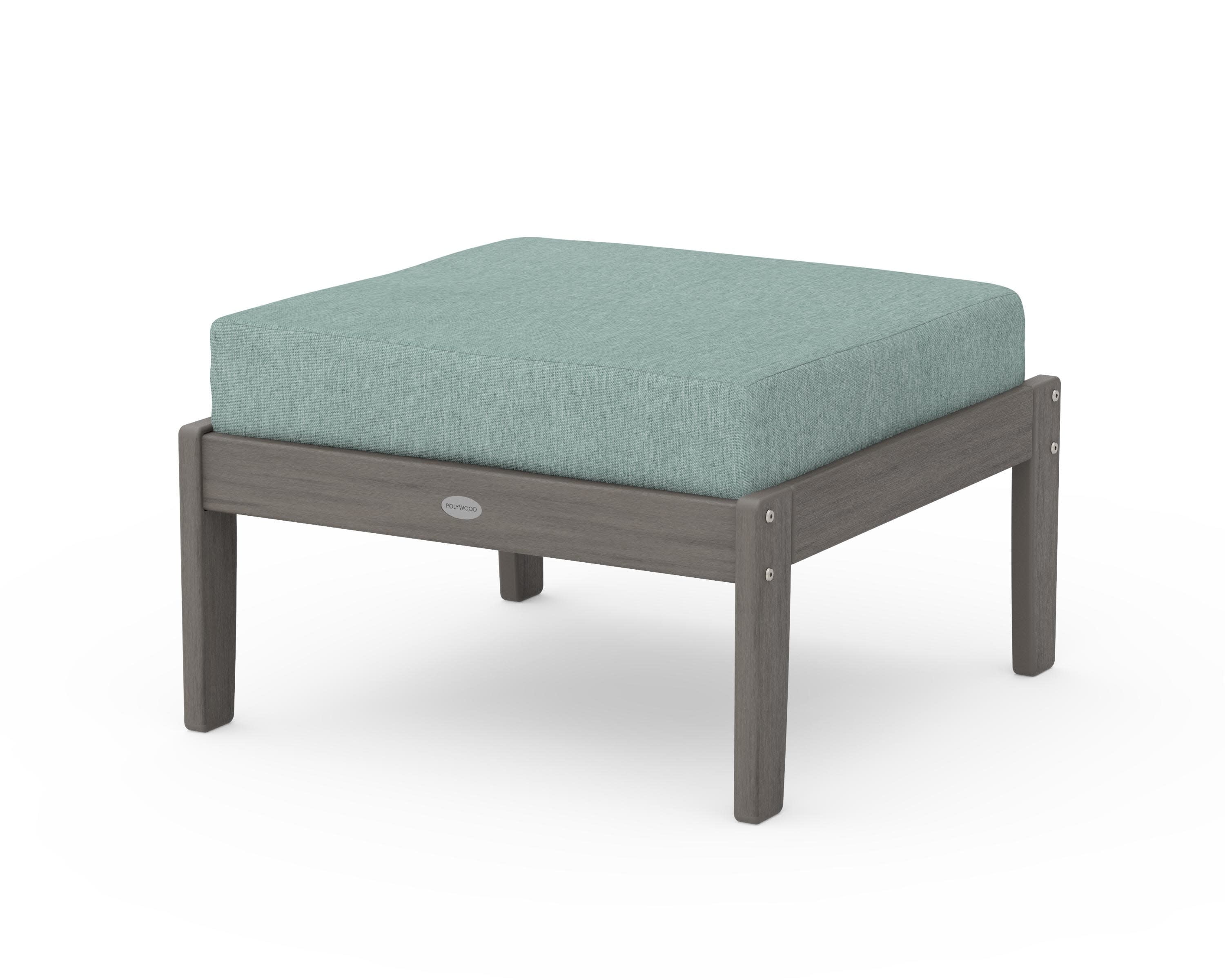 Braxton Deep Seating Ottoman in Driftwood / Glacier Spa