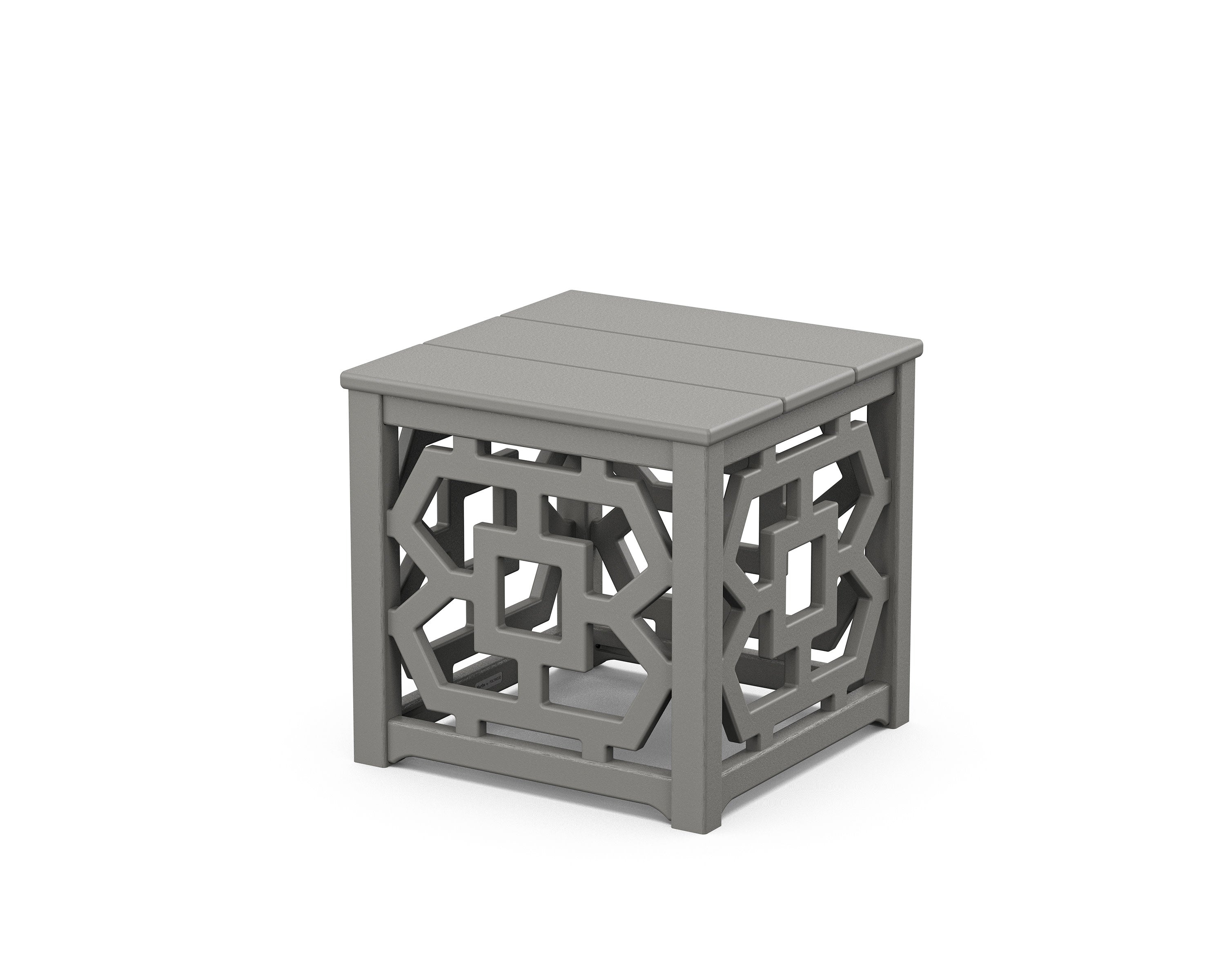 Chinoiserie Accent Table in Slate Grey