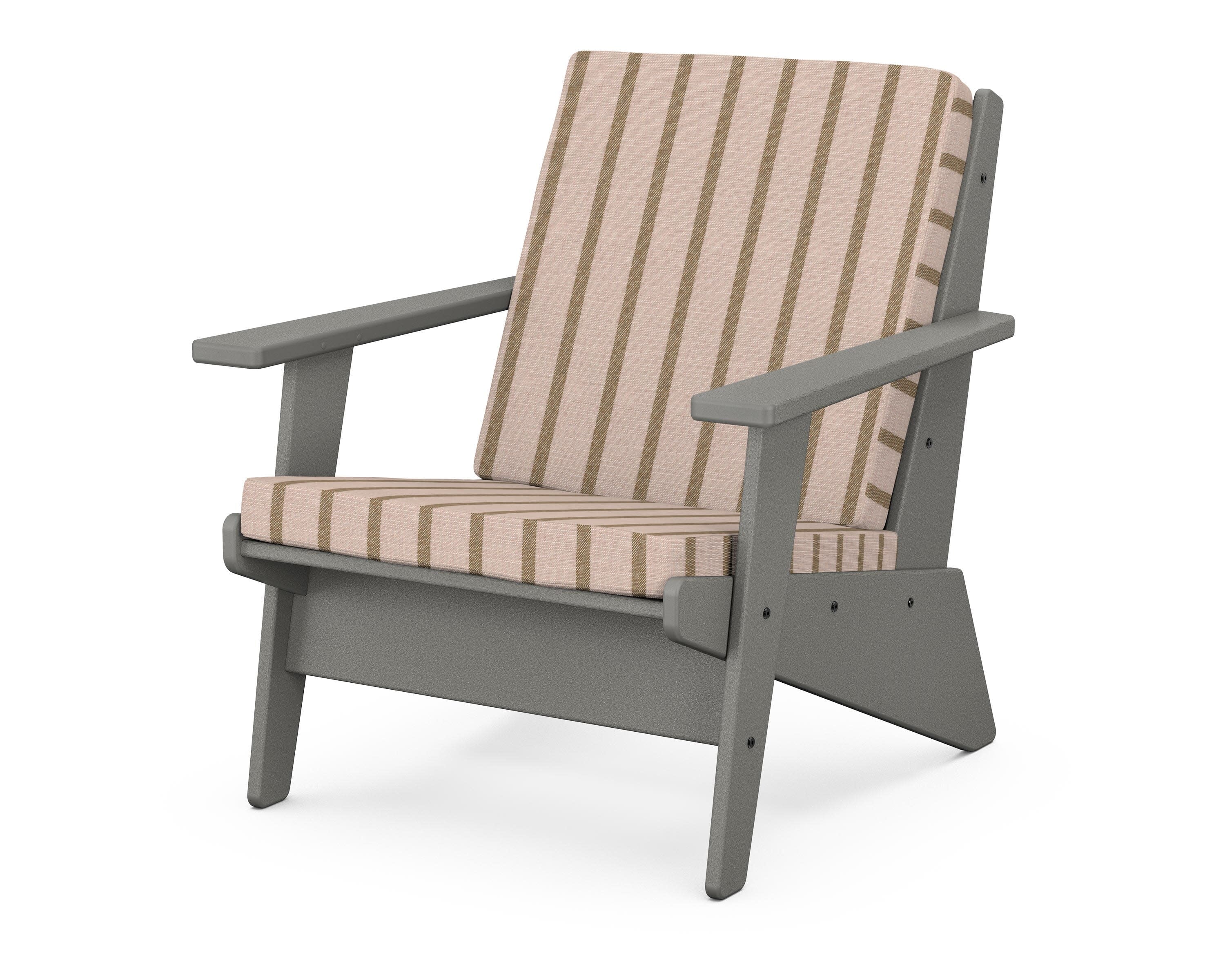 Riviera Modern Lounge Chair in Slate Grey / Unwind Cameo