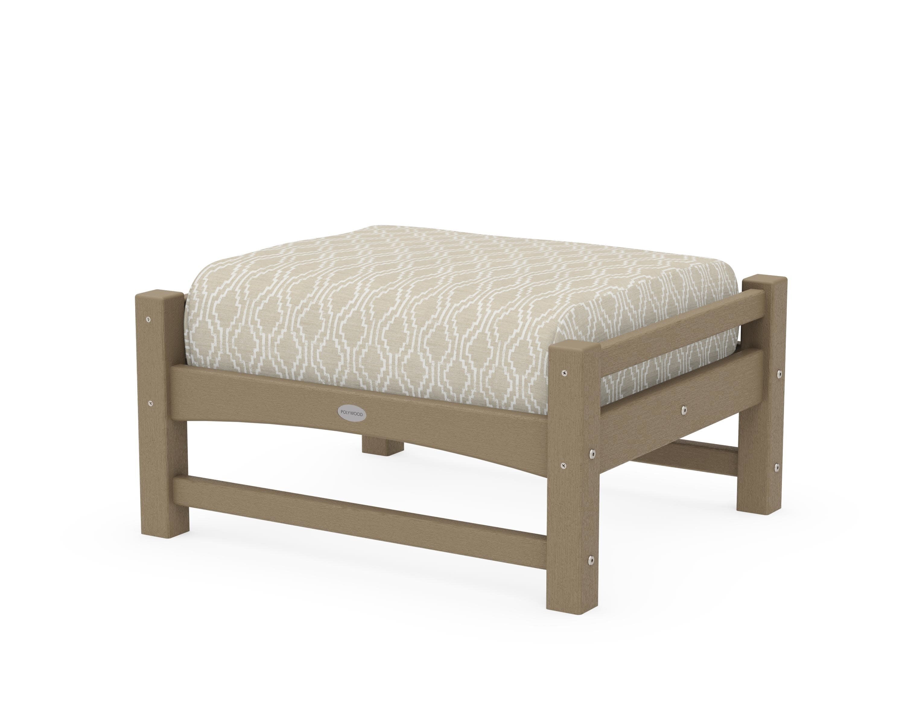 Club Ottoman in Vintage Sahara / Solve Linen