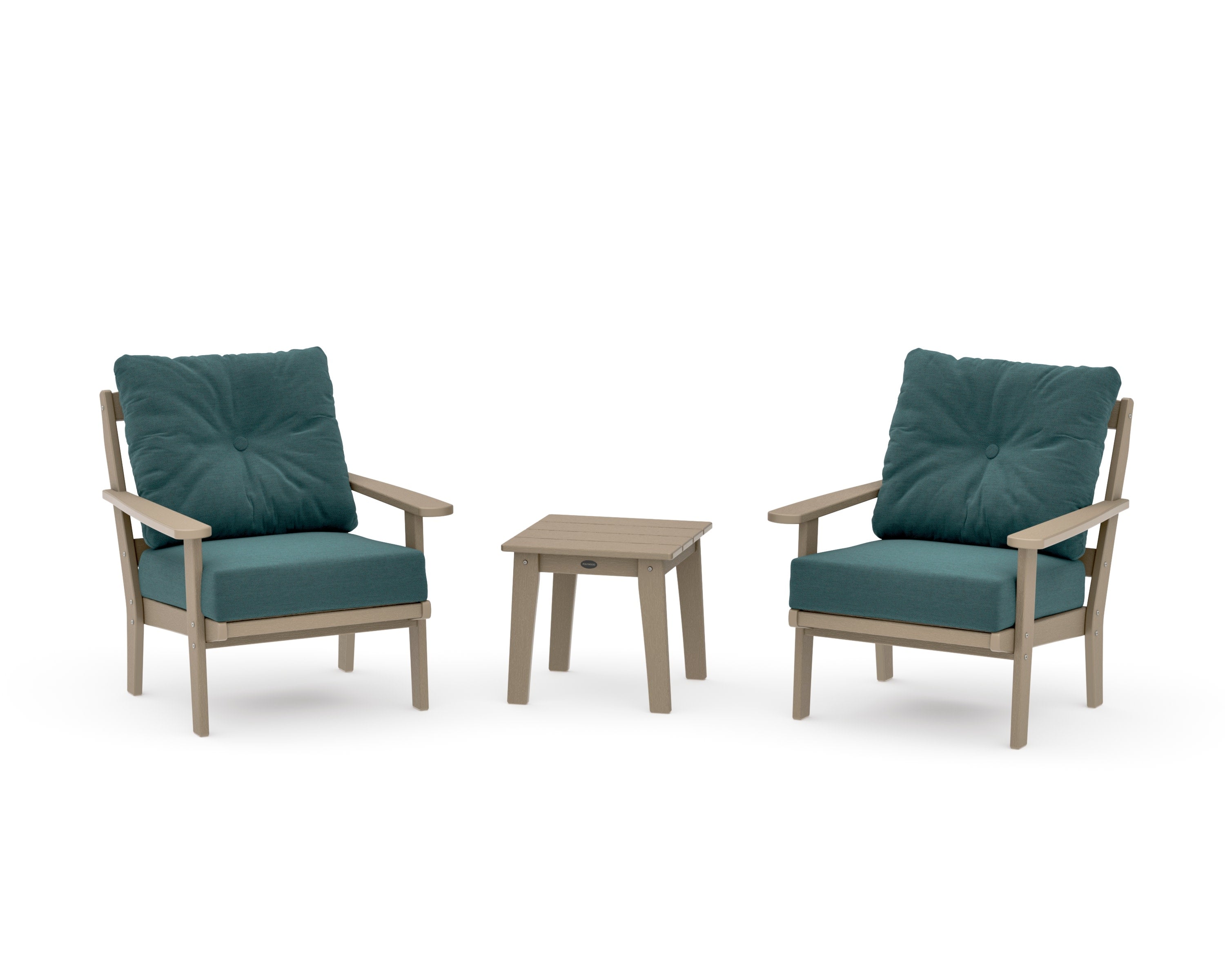 Mission 3-Piece Deep Seating Set in Vintage Sahara / Ocean Teal