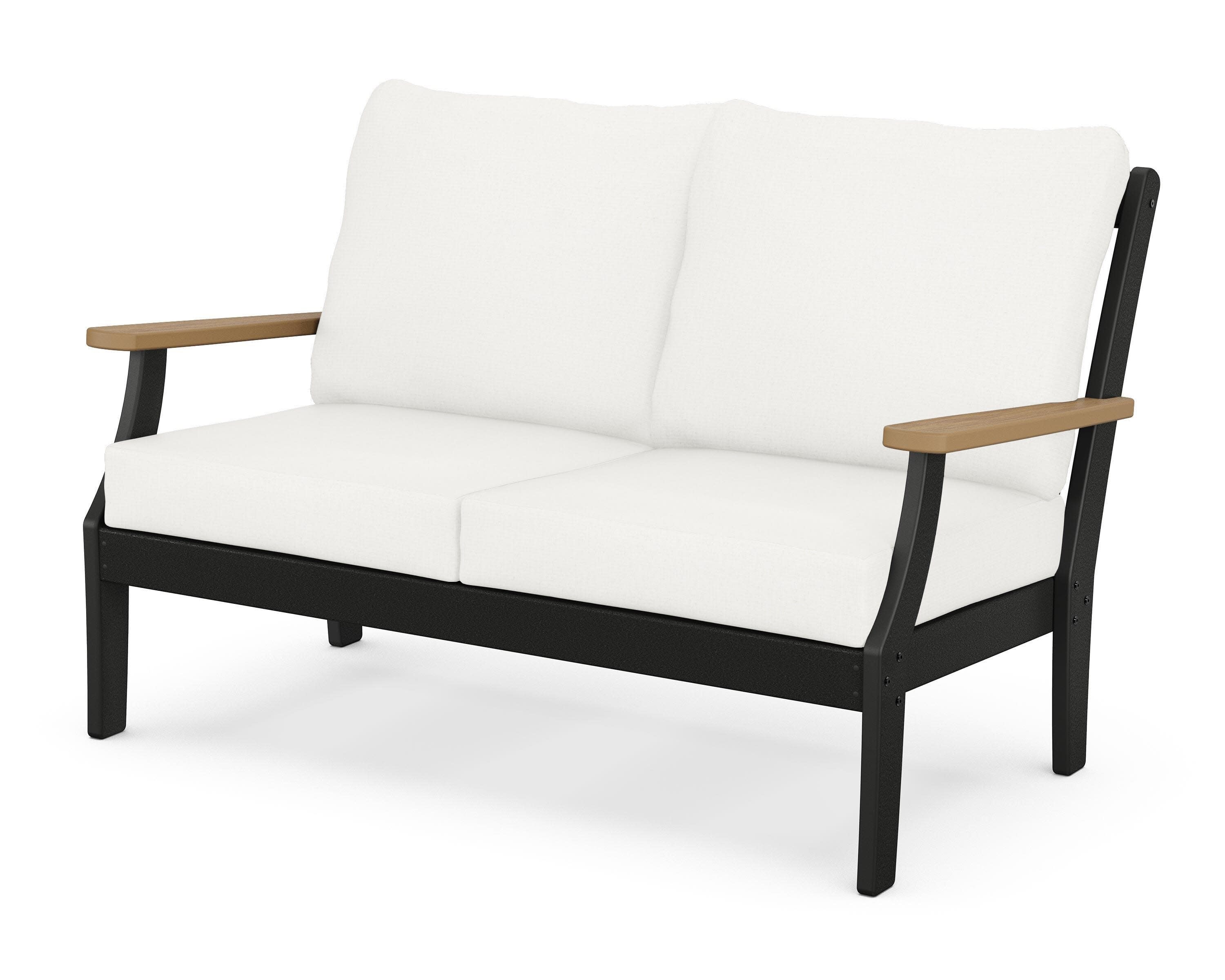 Braxton Deep Seating Loveseat in Black / Natural / Natural Linen