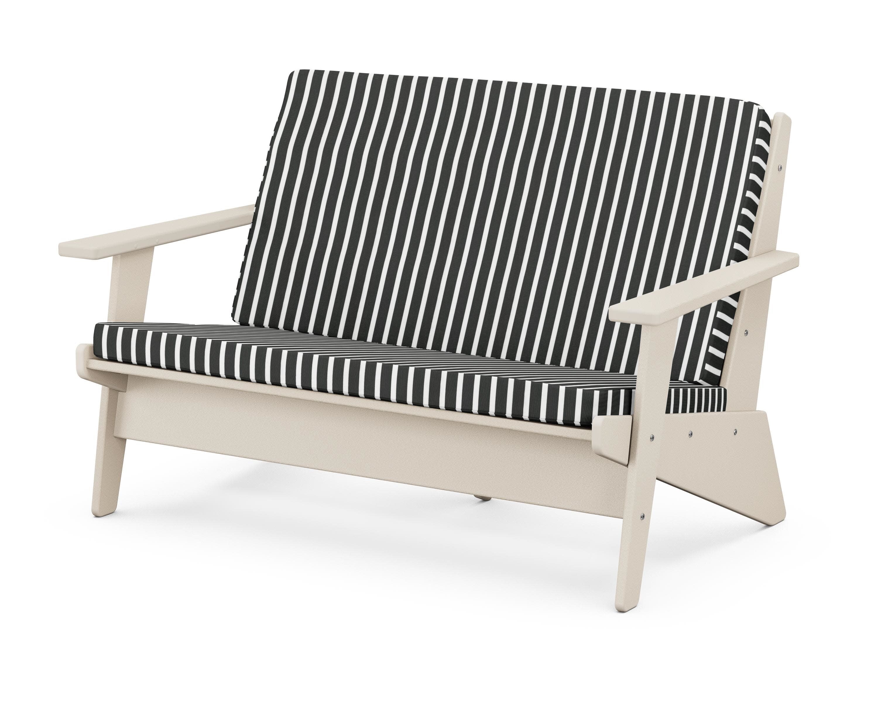 Riviera Modern Lounge Loveseat in Sand / Shore Classic