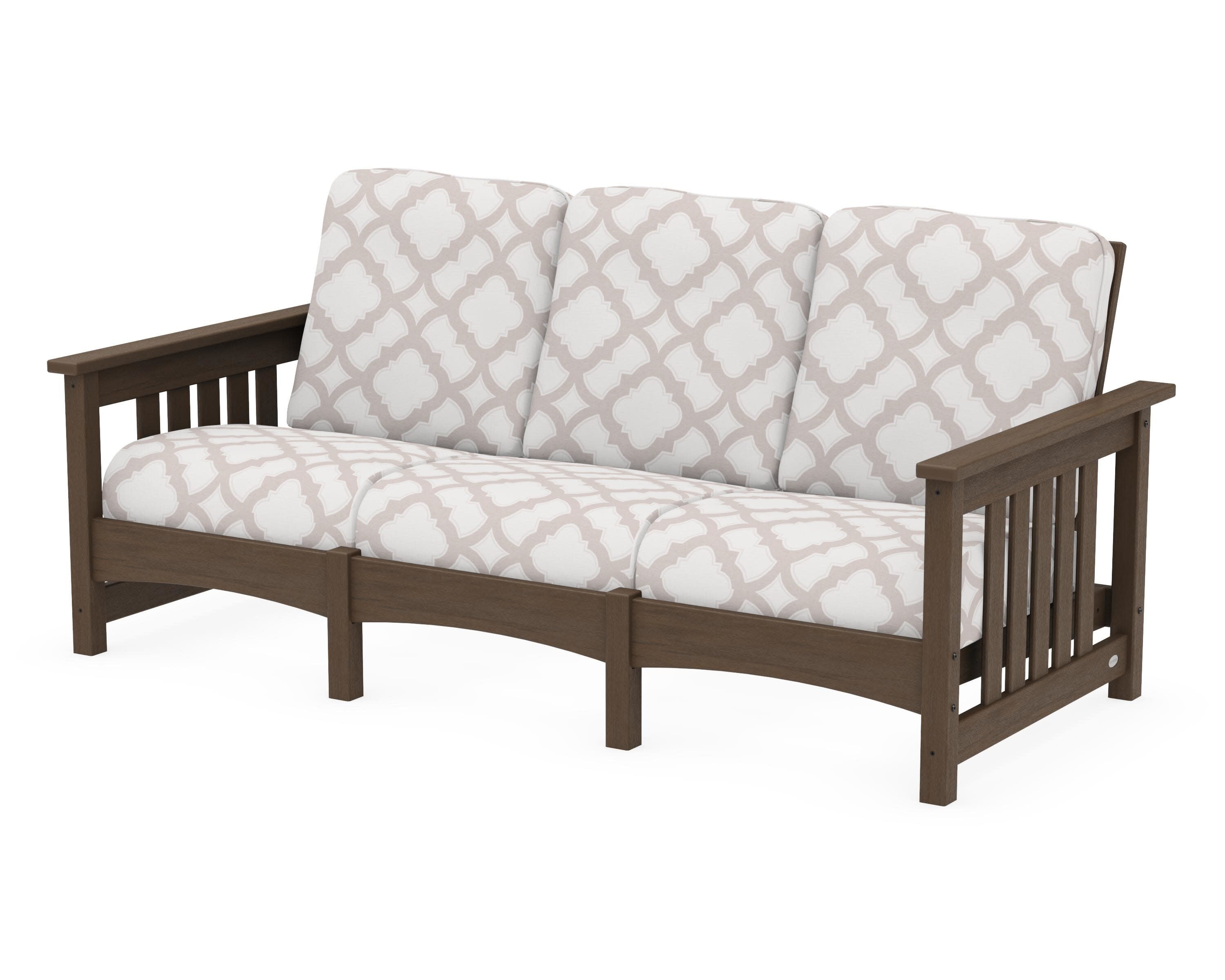 Club Mission Sofa in Kona / Trellis Dune Burlap