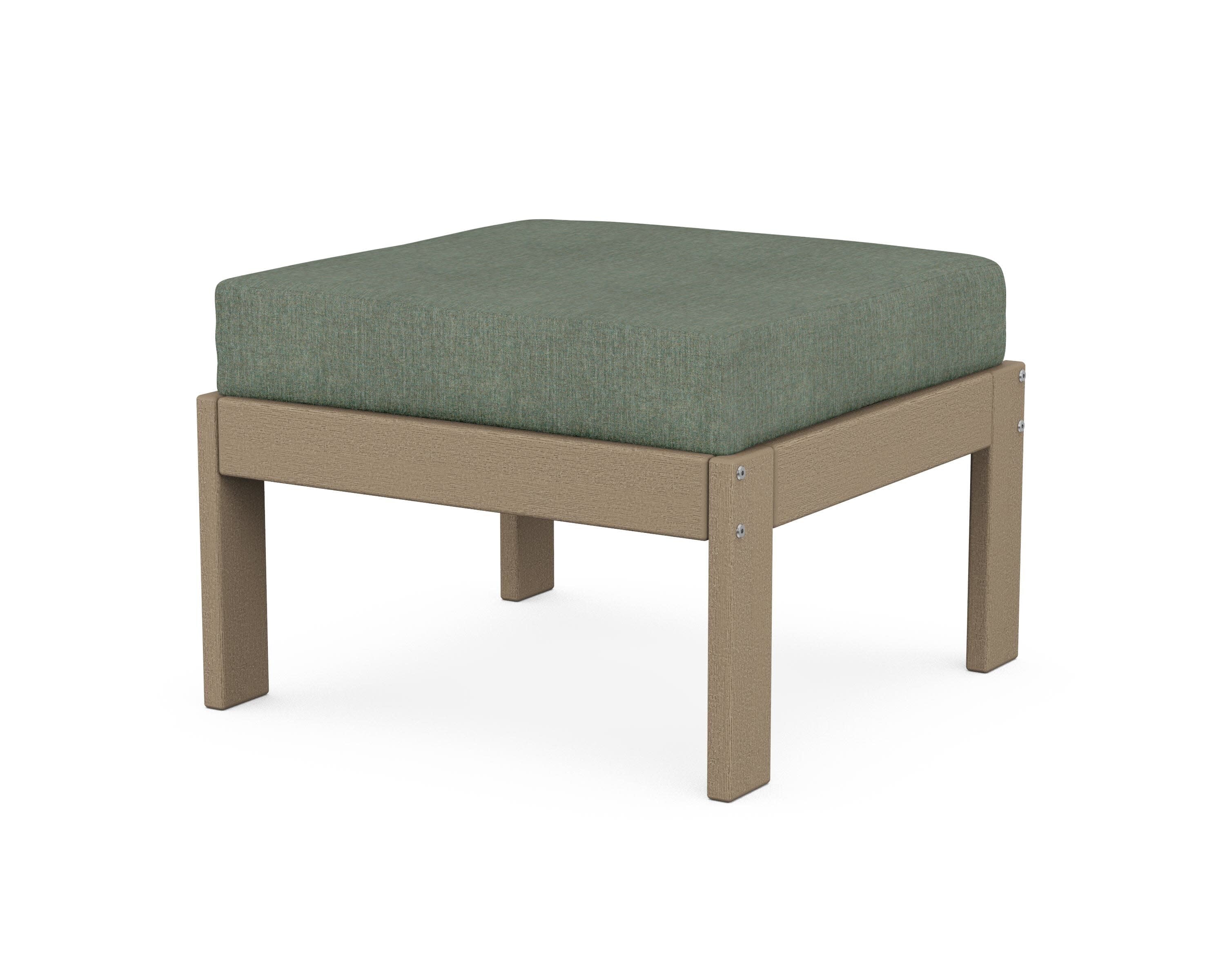 Vineyard Modular Ottoman in Vintage Sahara / Cast Sage