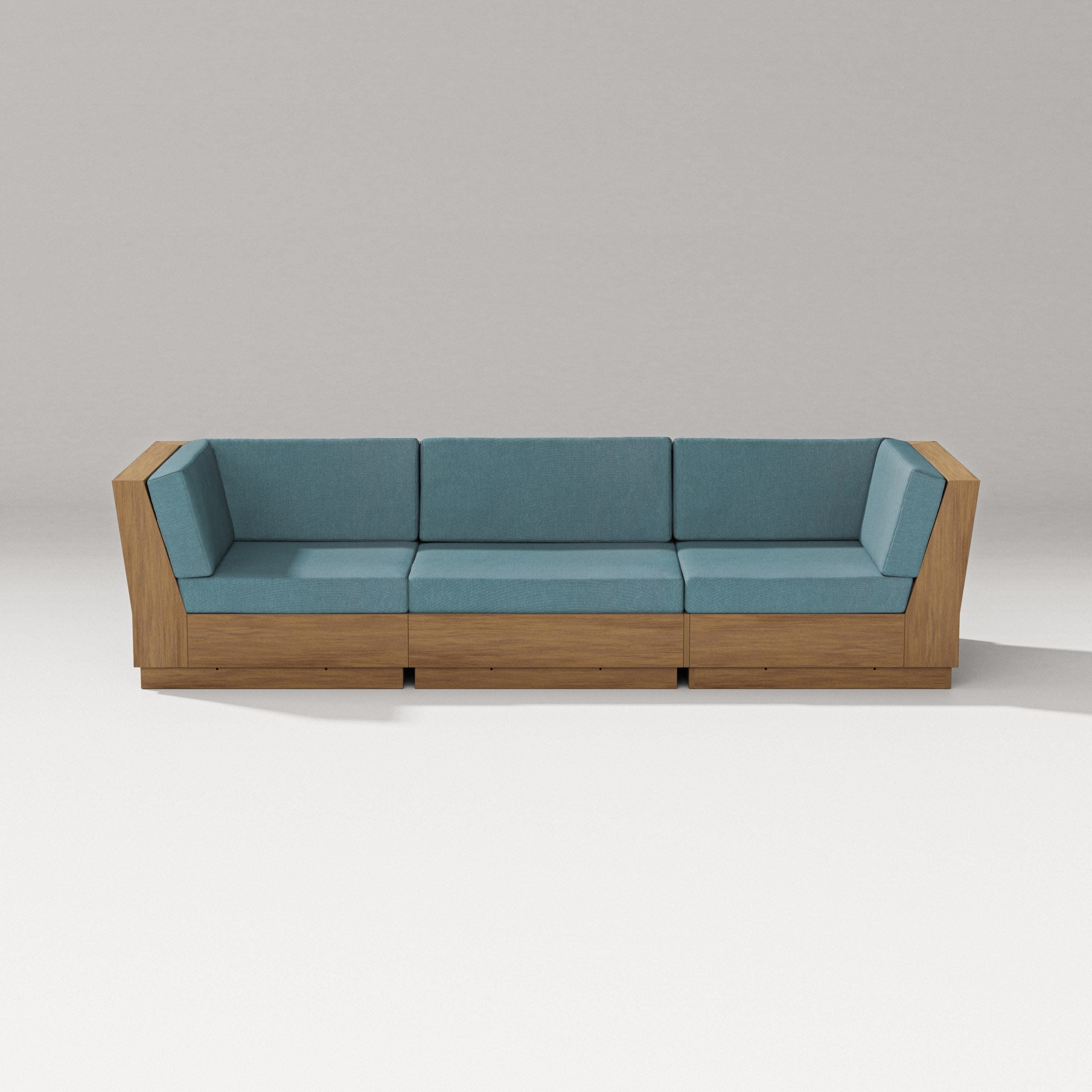 Elevate Sofa Sectional in Natural / Ocean Teal