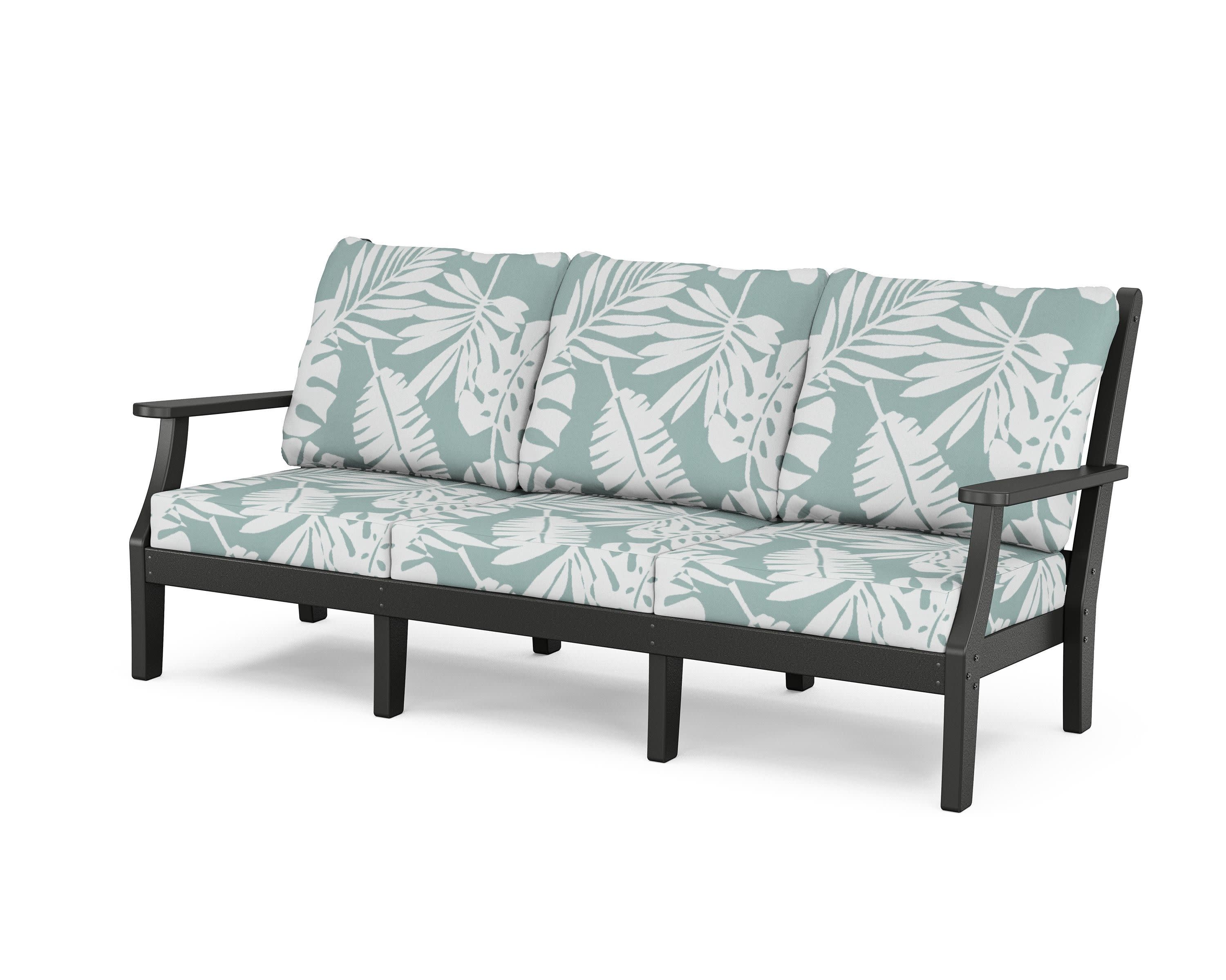 Wovendale Deep Seating Sofa in Black / Leaf Glacier Spa