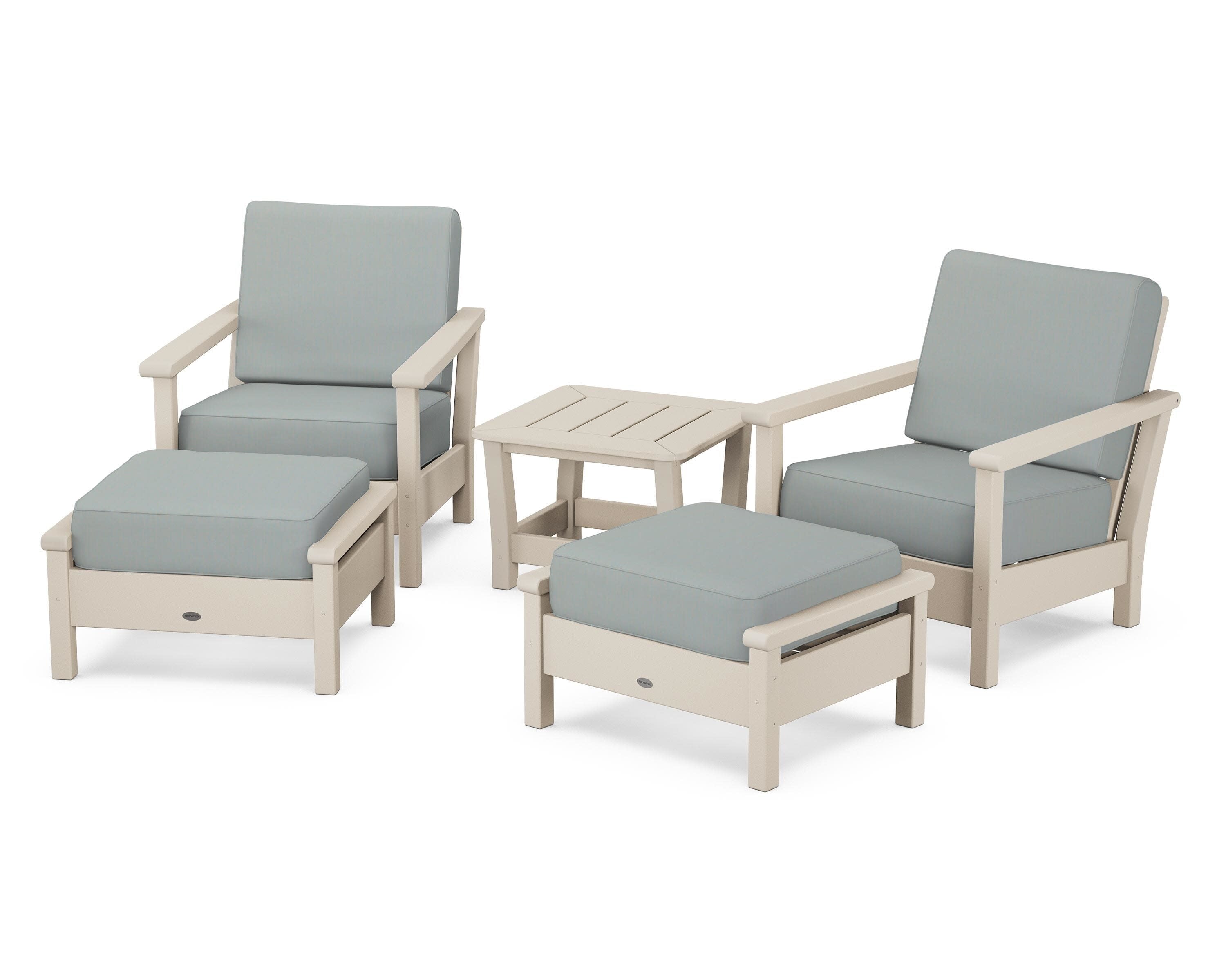 Harbour 5-Piece Deep Seating Chair Set in Sand / Spa