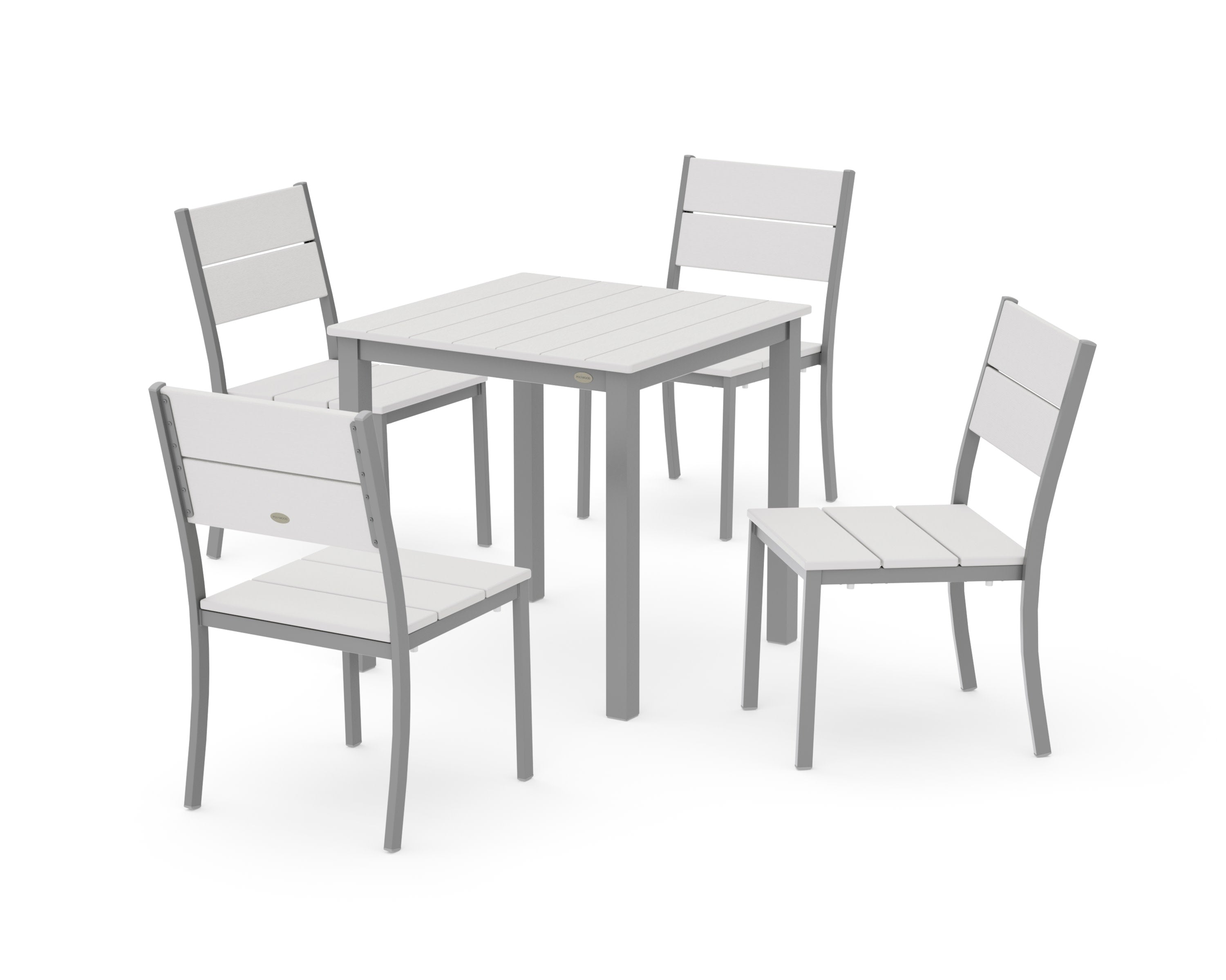 Main Street 5-Piece Square Dining Set- Small in Silver / Vintage White