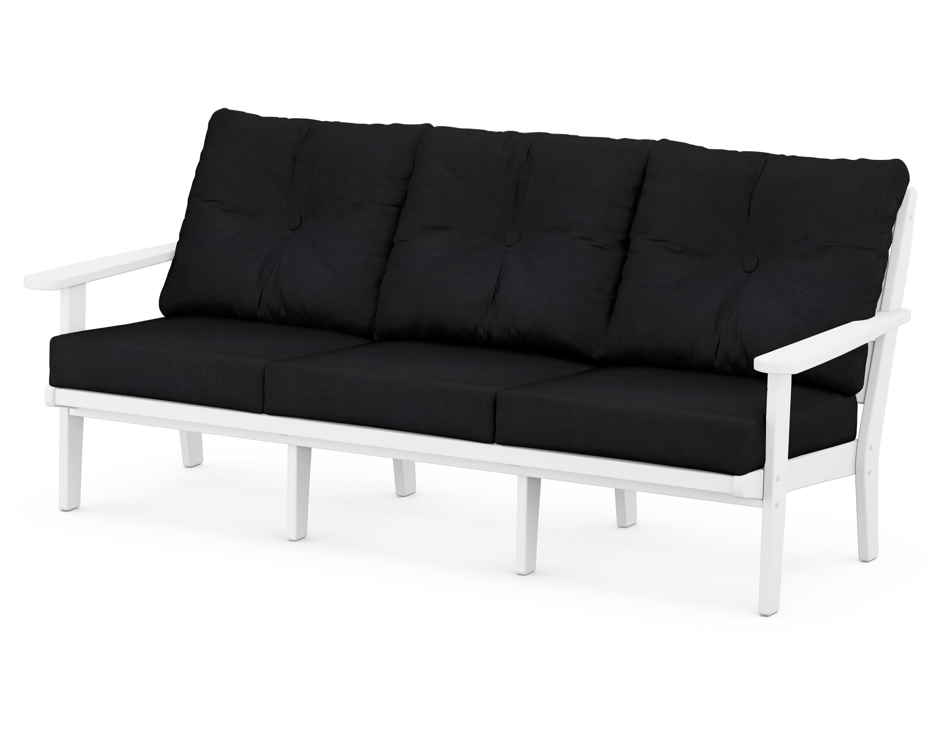 Lakeside Deep Seating Sofa in White / Midnight Linen