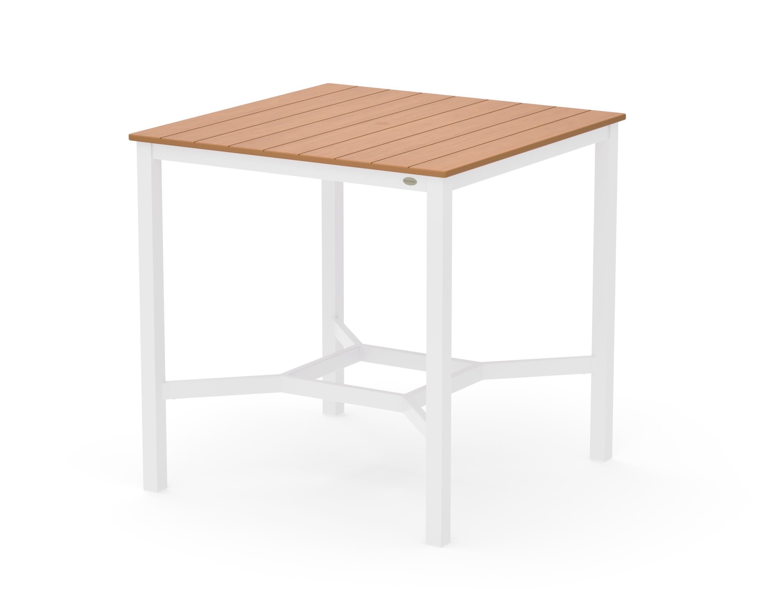 Main Street 42 x 42 Bar Table in White / Natural