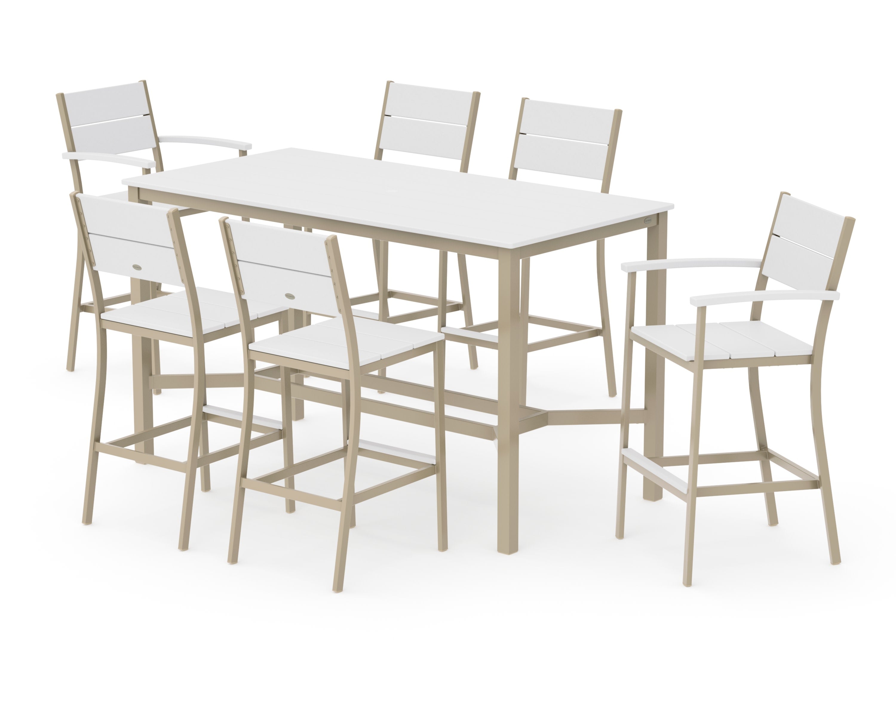 Main Street 7-Piece Bar Set in Sand / White