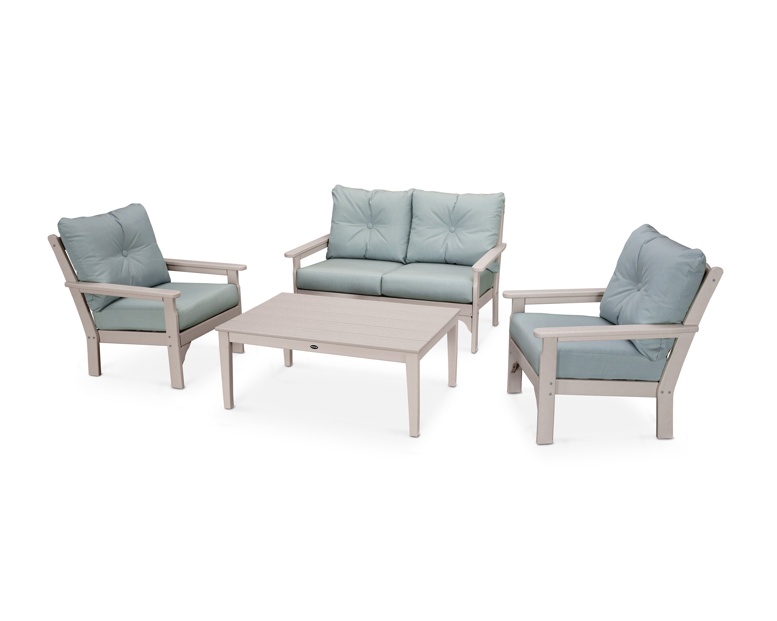 Vineyard 4-Piece Deep Seating Set in Sand / Spa