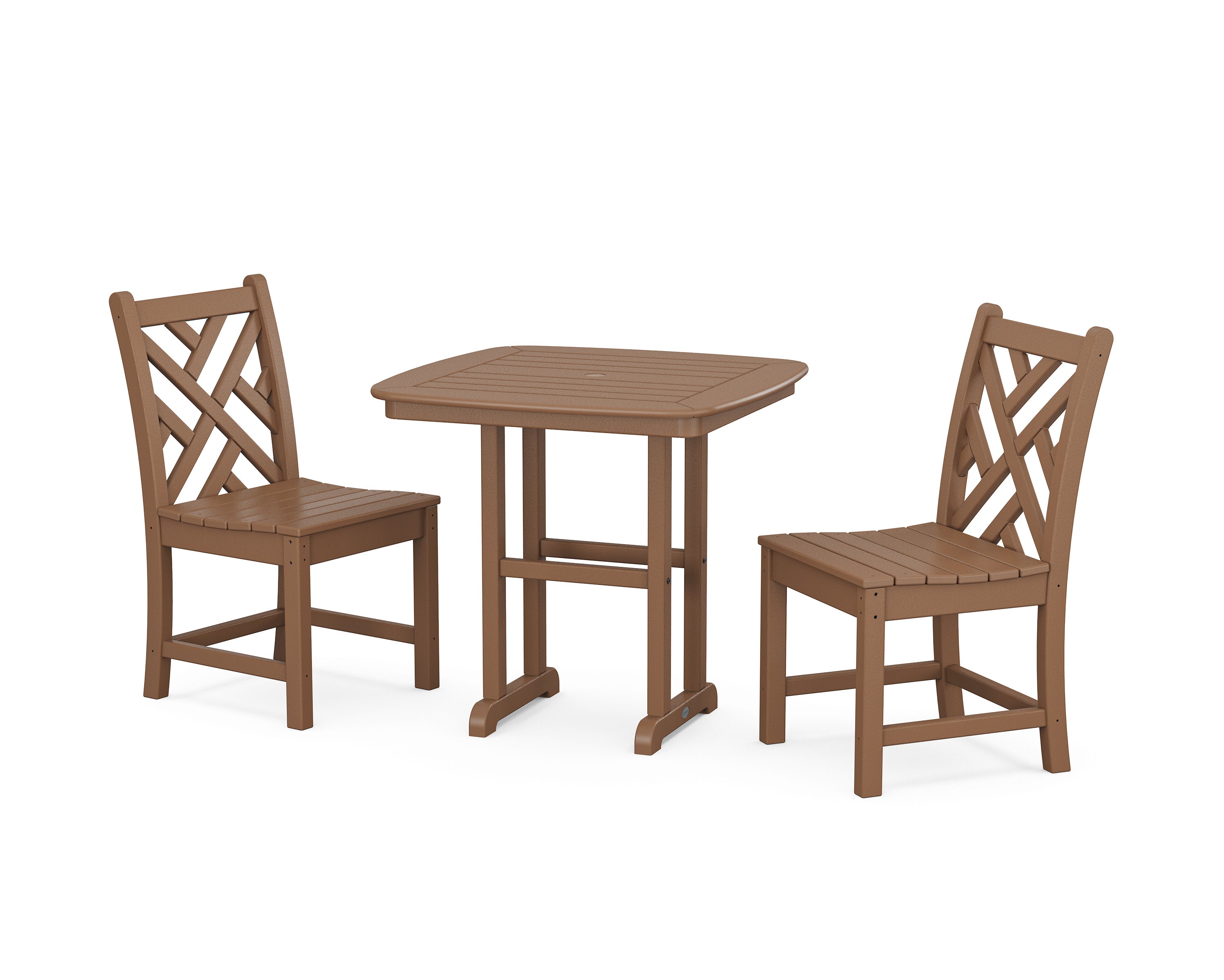 Chippendale Side Chair 3-Piece Dining Set in Teak