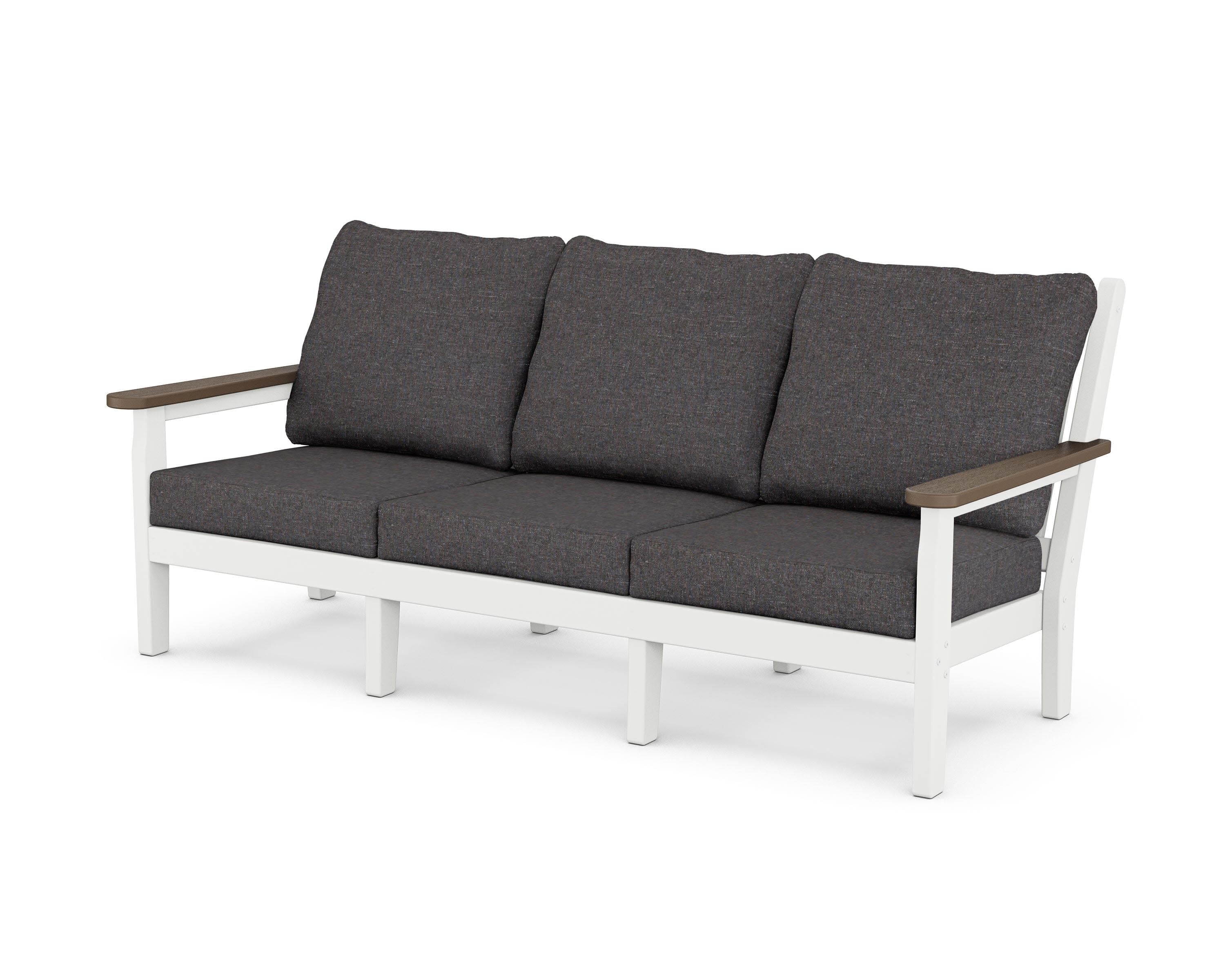 Chippendale Deep Seating Sofa in White / Kona / Ash Charcoal