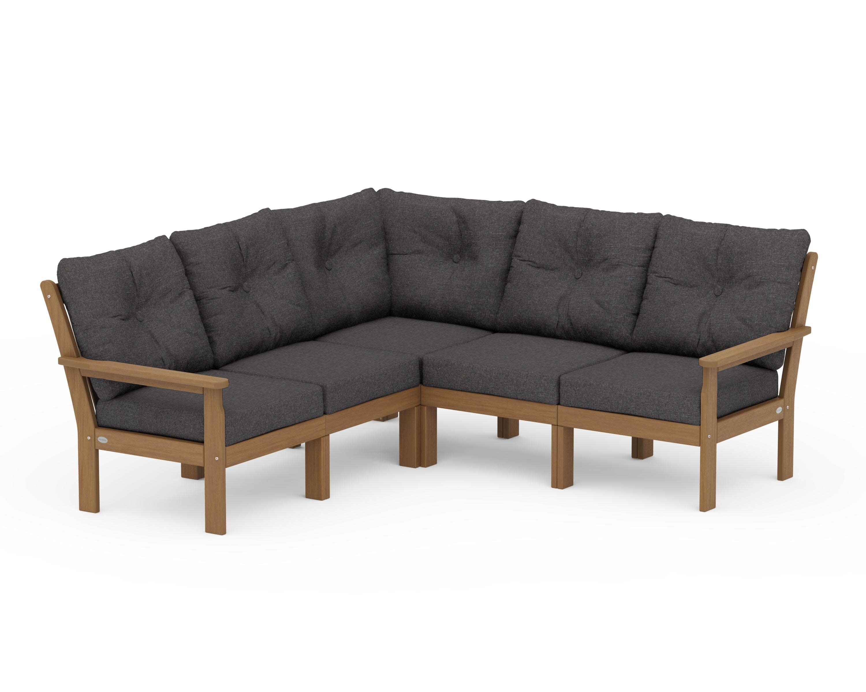 Vineyard 5-Piece Sectional in Natural / Ash Charcoal
