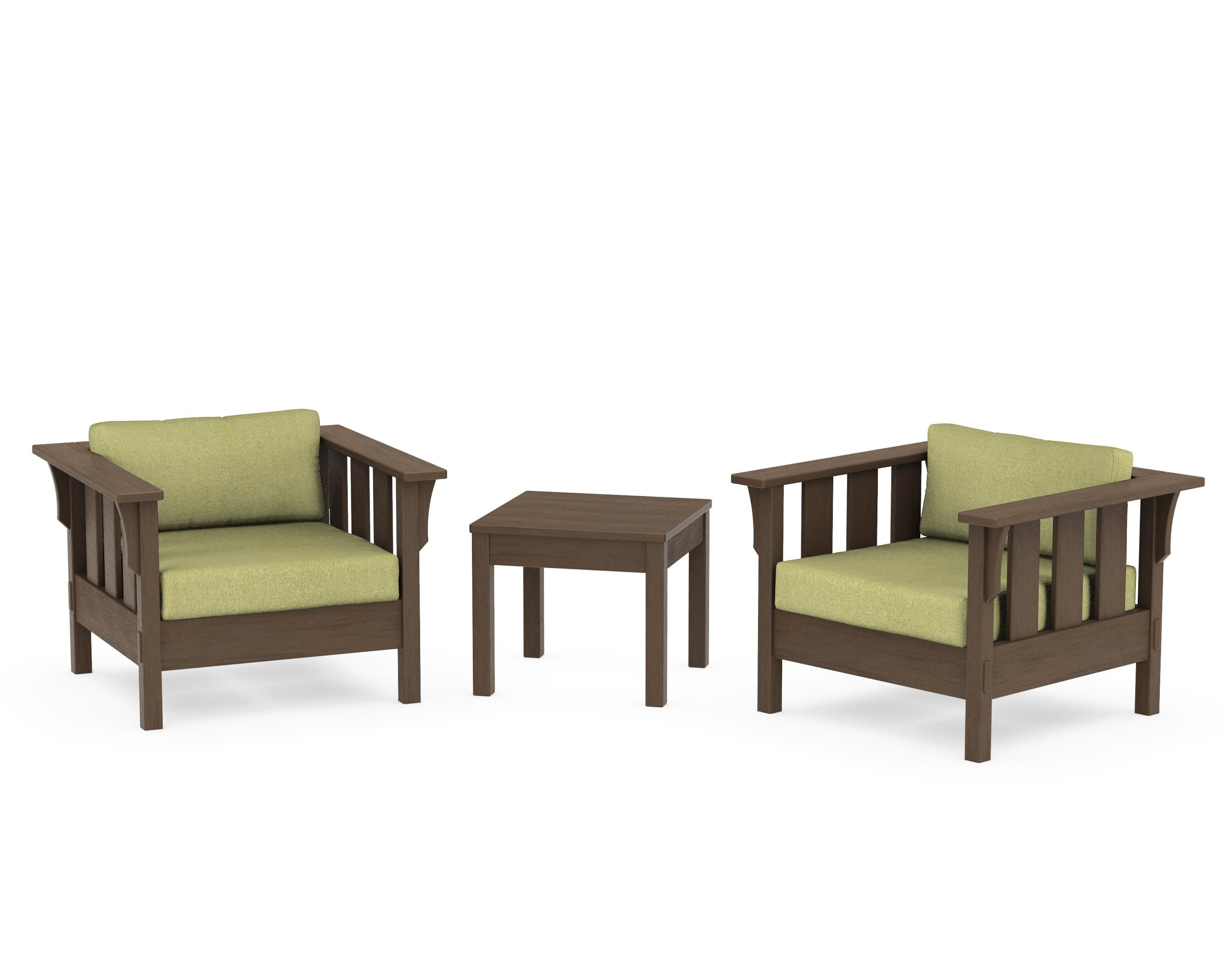 Acadia 3-Piece Deep Seating Set in Kona / Chartreuse Boucle
