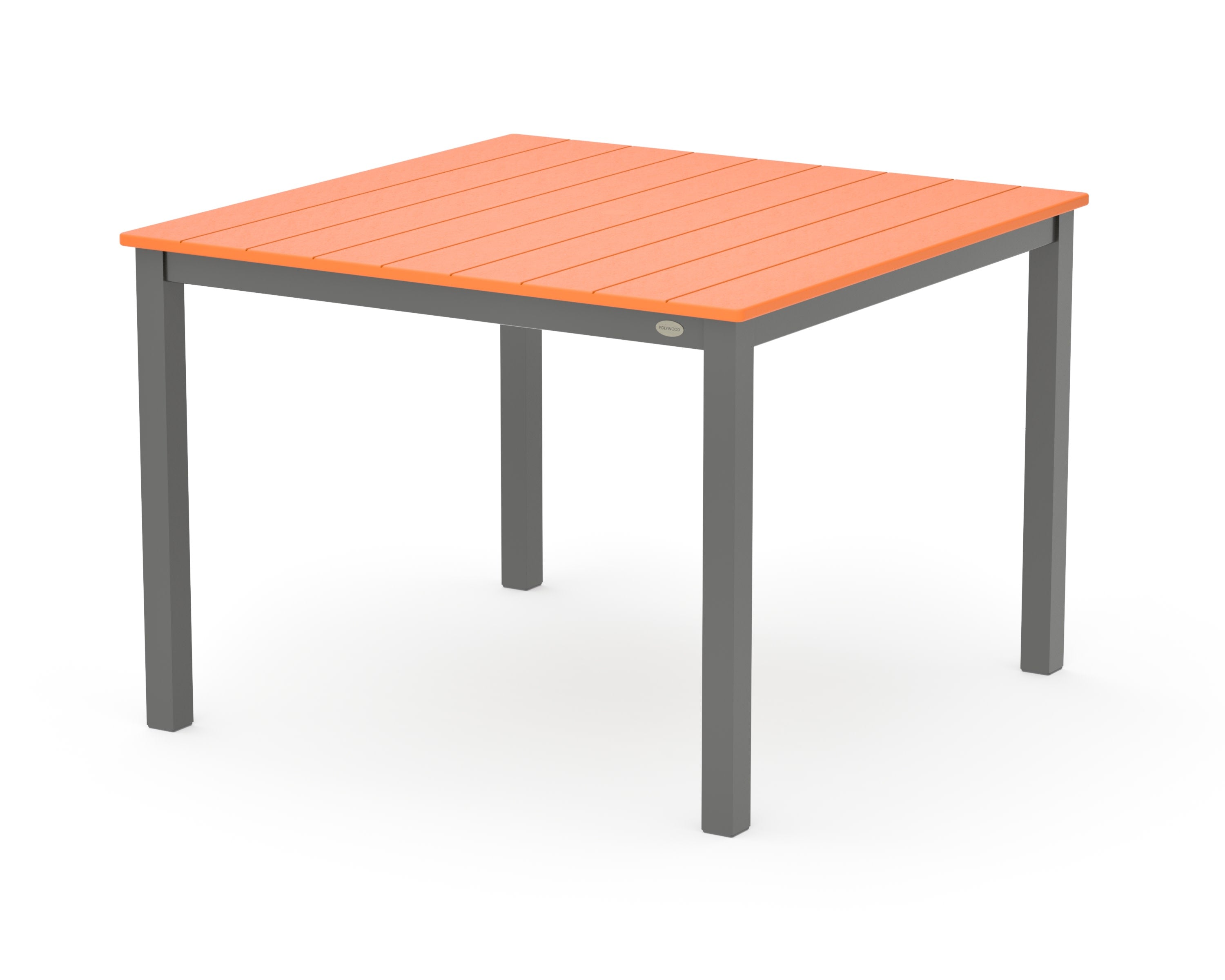 Main Street 42 x 42 Dining Table in Charcoal / Tangerine