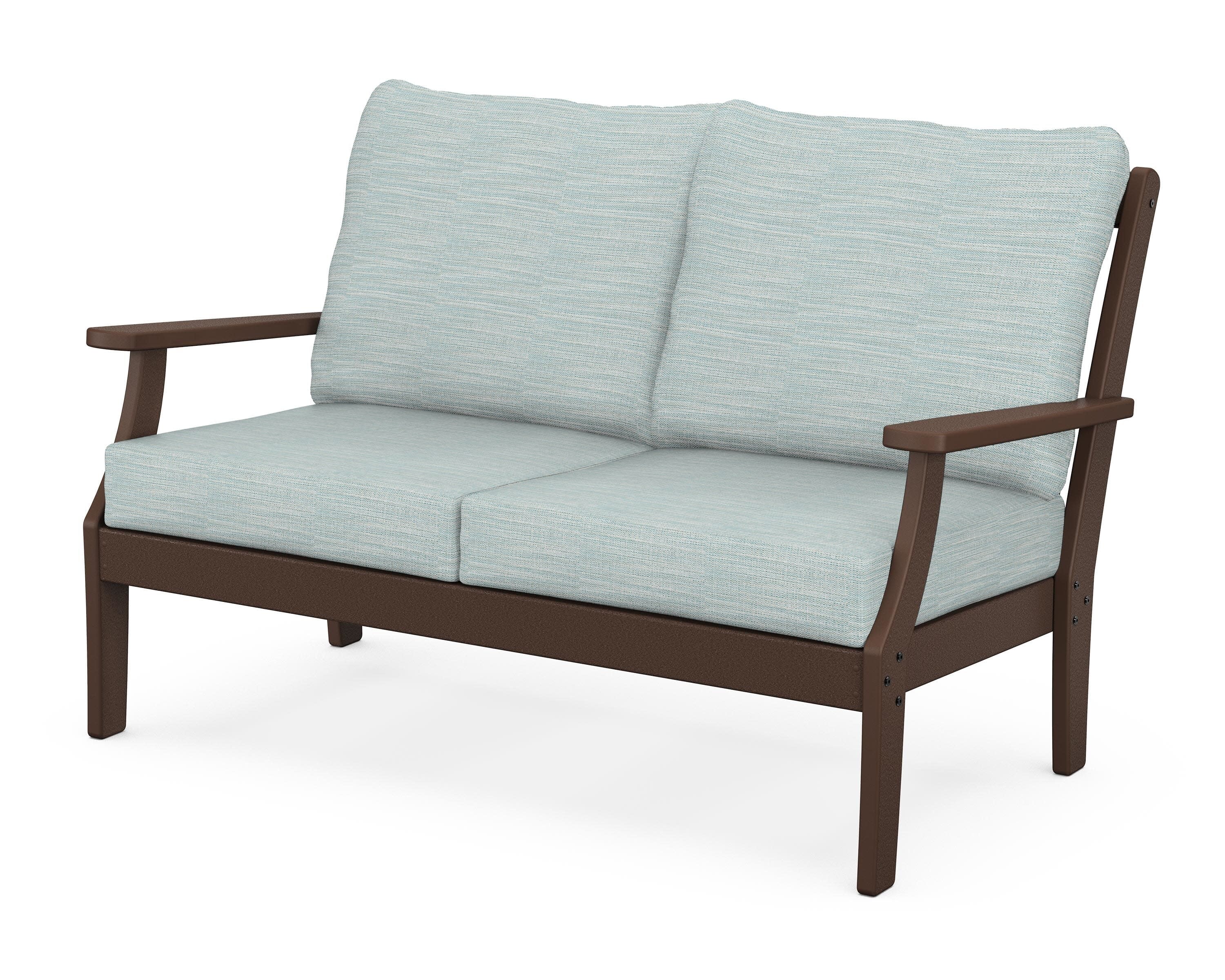 Braxton Deep Seating Loveseat in Mahogany / Soothe Mist